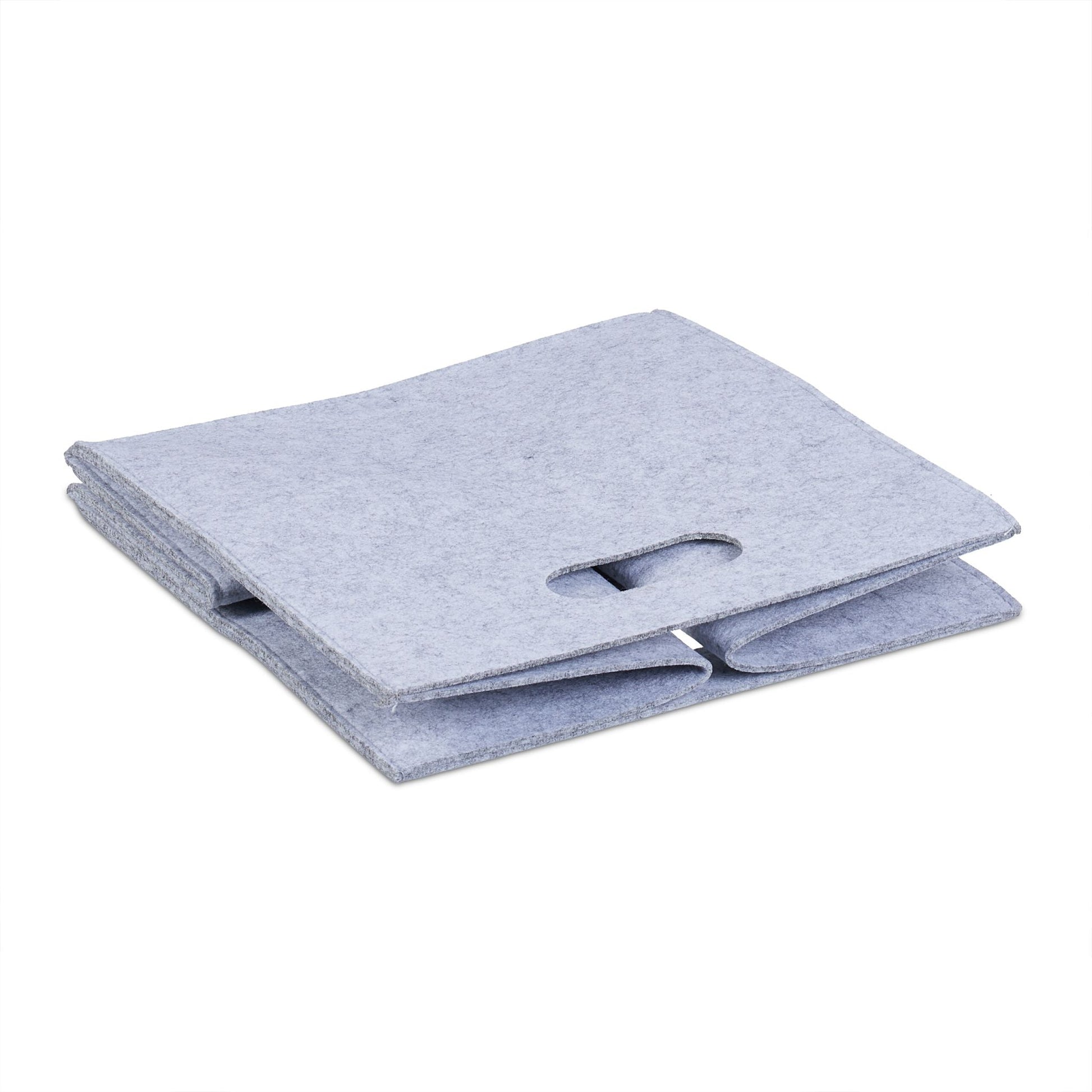 Quadratischer Filzkorb Grau von Relaxdays