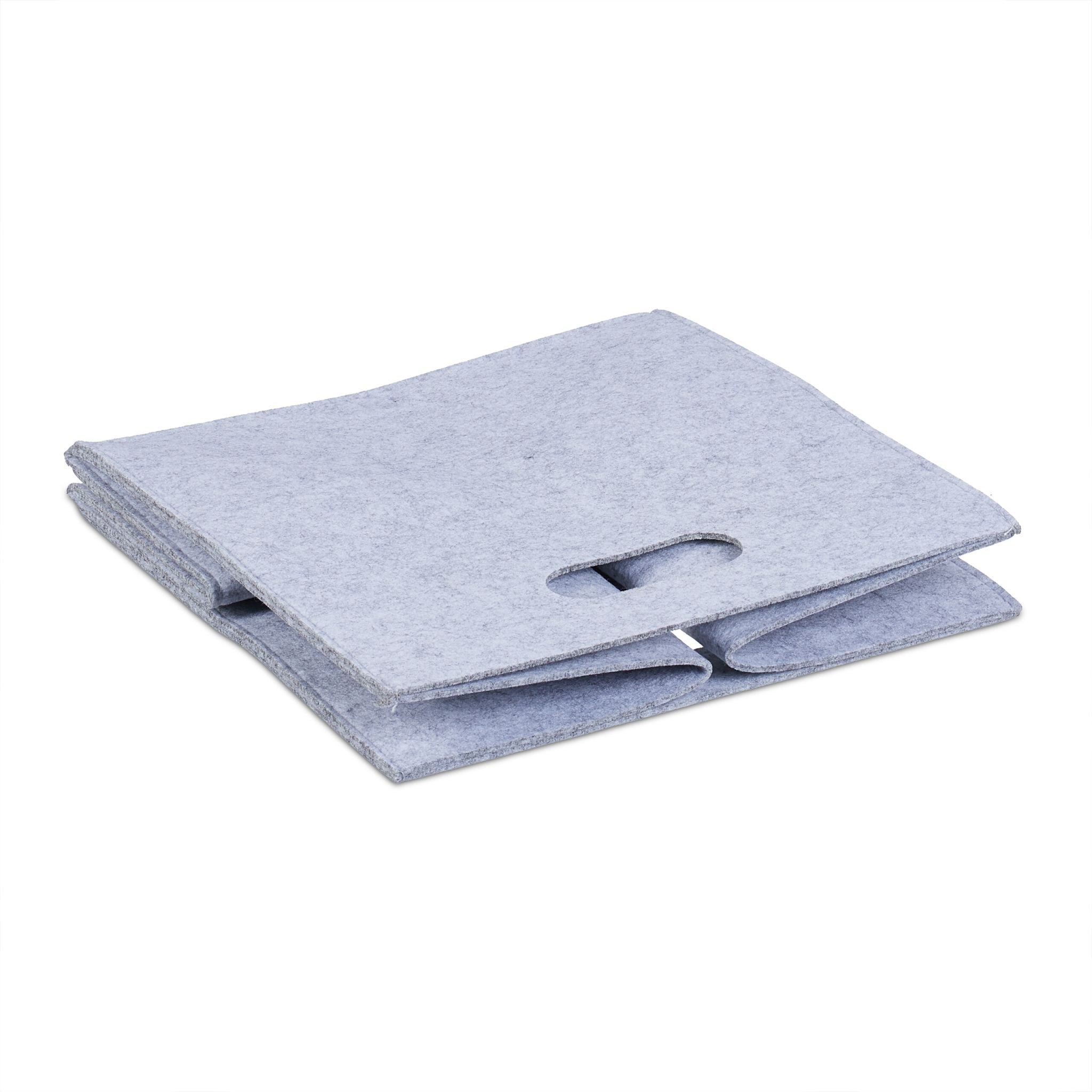 Quadratischer Filzkorb Grau von Relaxdays