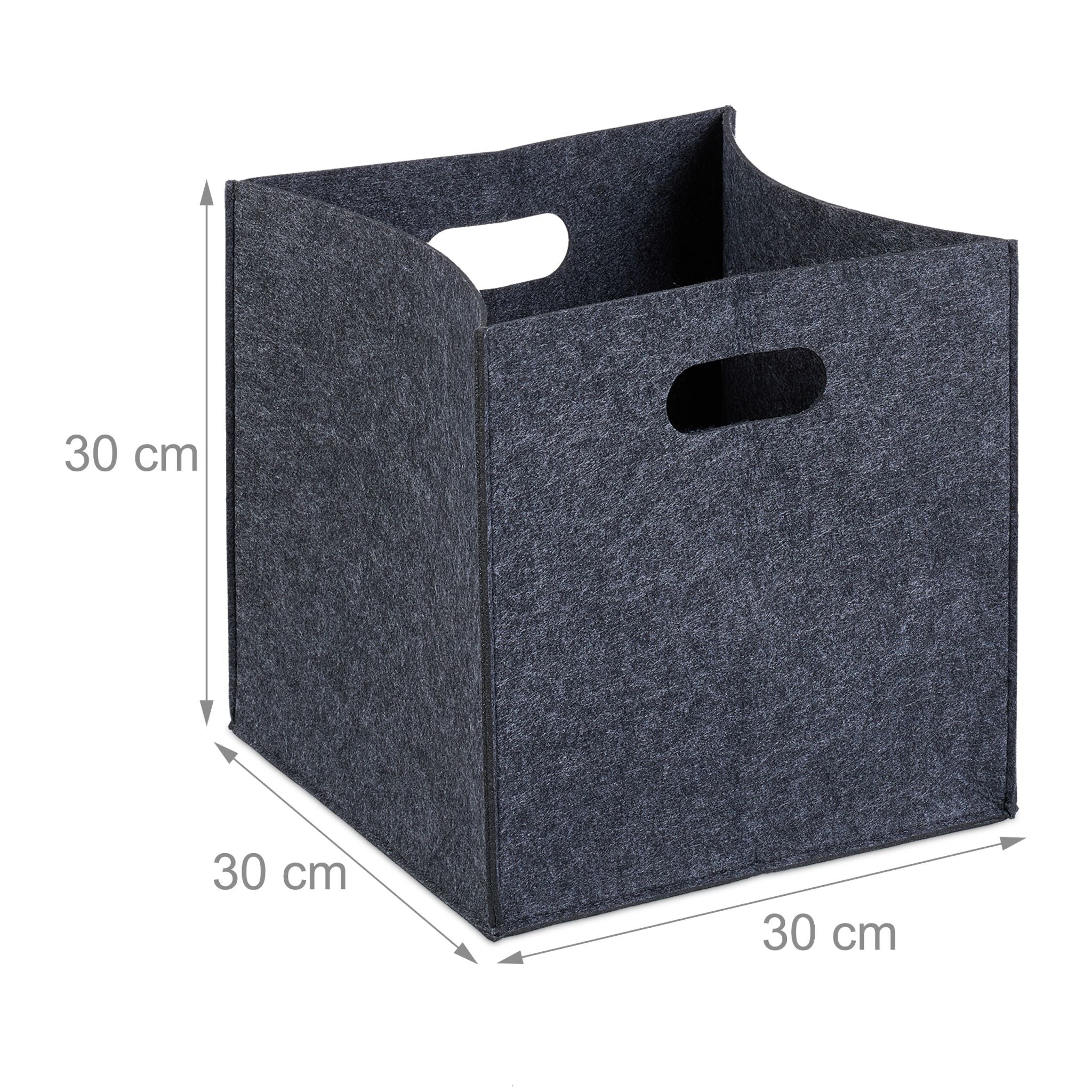 Quadratischer Filzkorb Anthrazit von Relaxdays