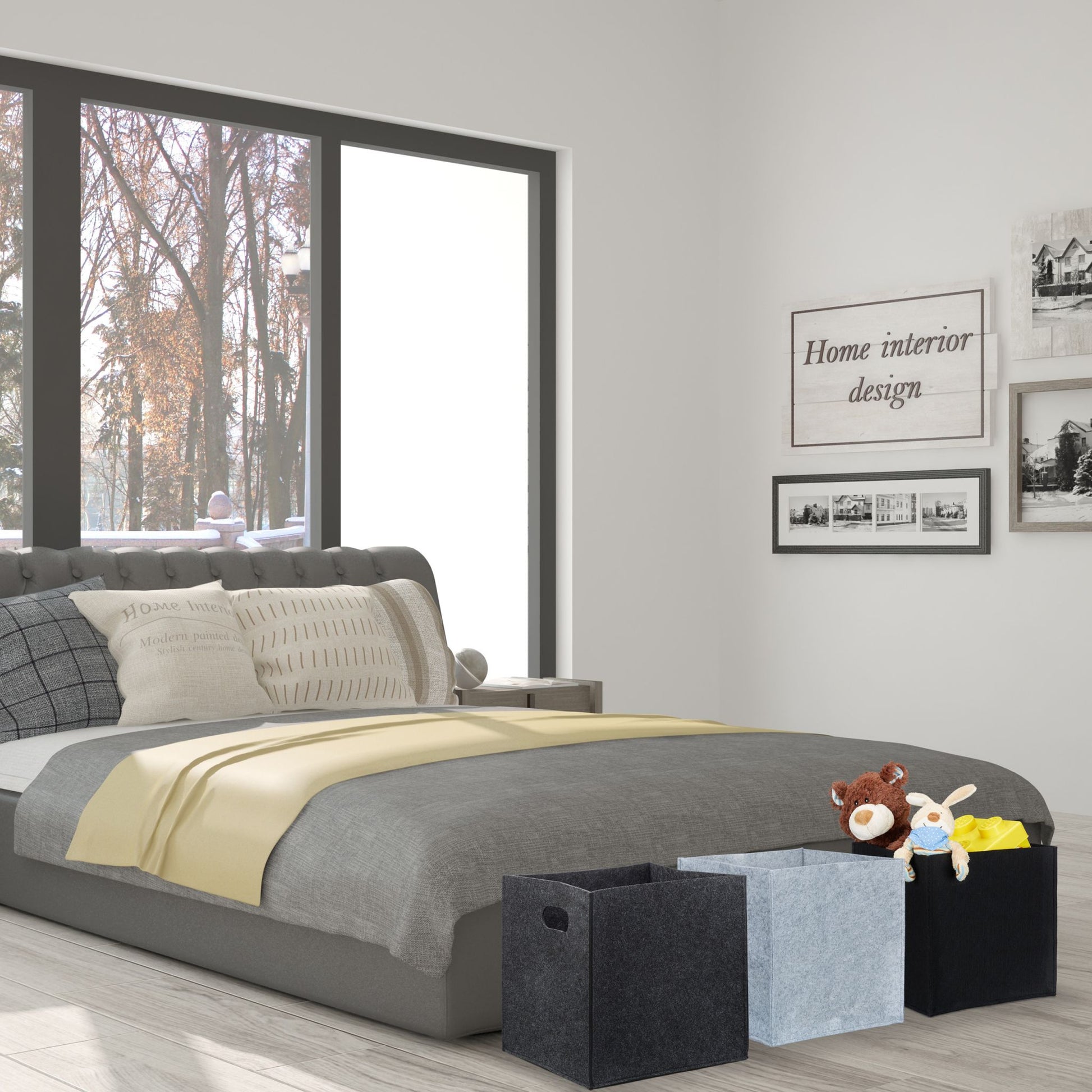 Quadratischer Filzkorb Anthrazit von Relaxdays