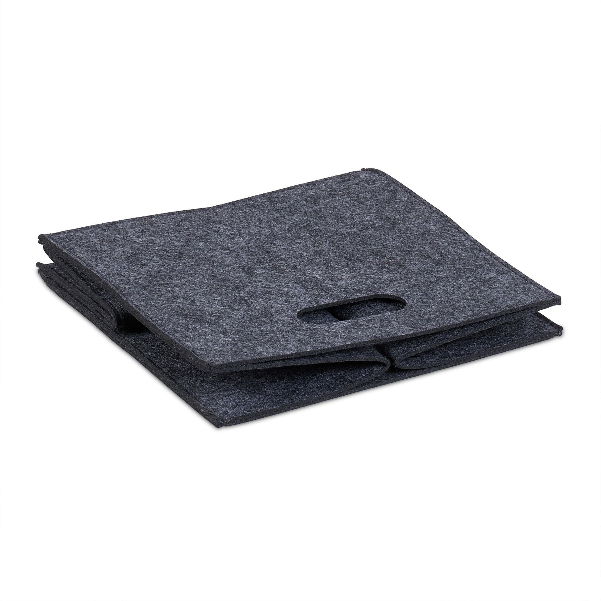 Quadratischer Filzkorb Anthrazit von Relaxdays