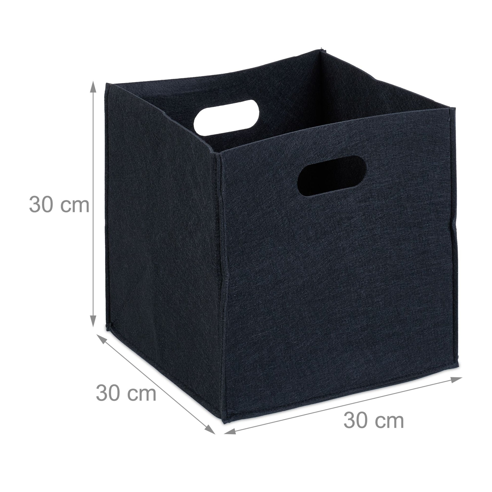 Quadratischer Filzkorb Schwarz von Relaxdays