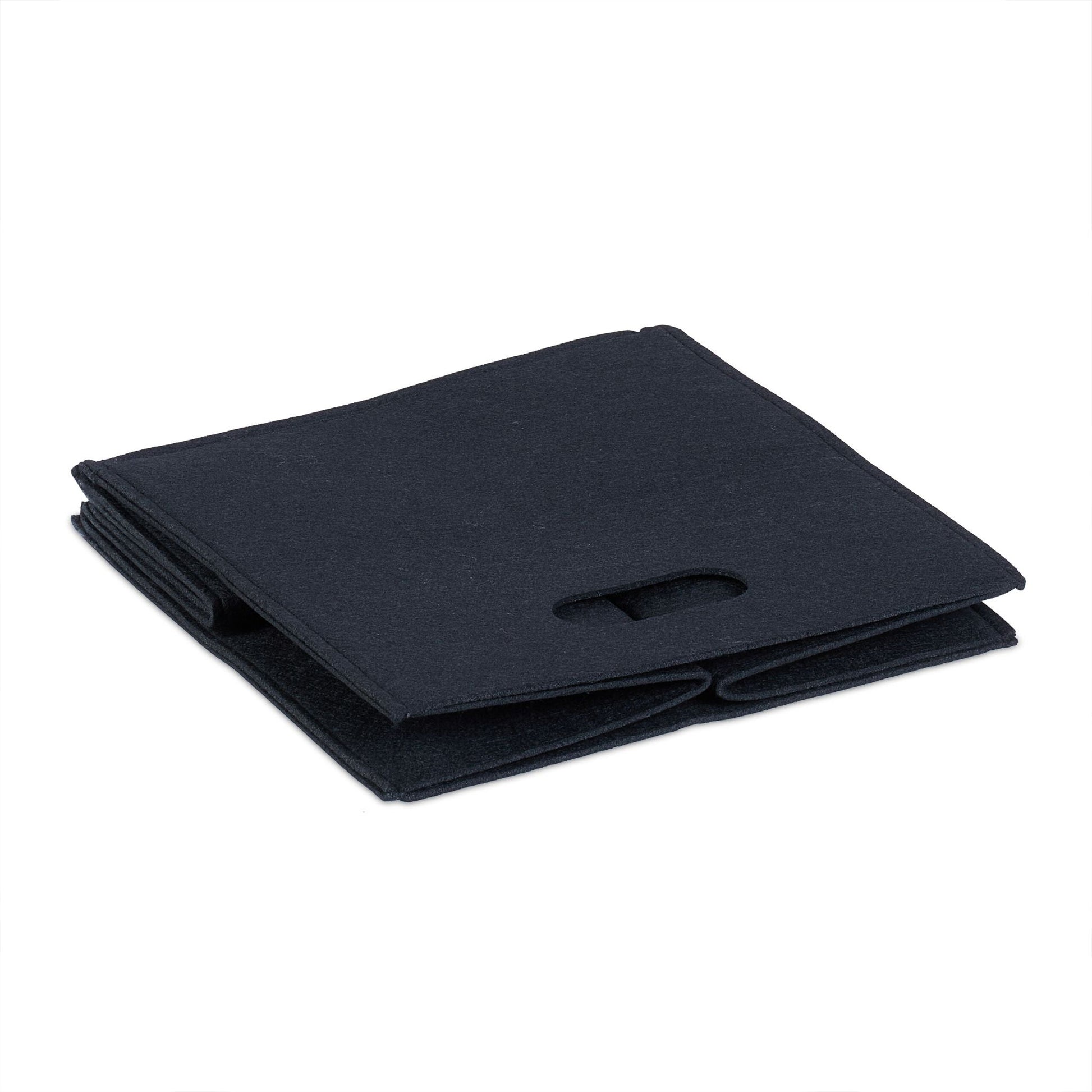 Quadratischer Filzkorb Schwarz von Relaxdays