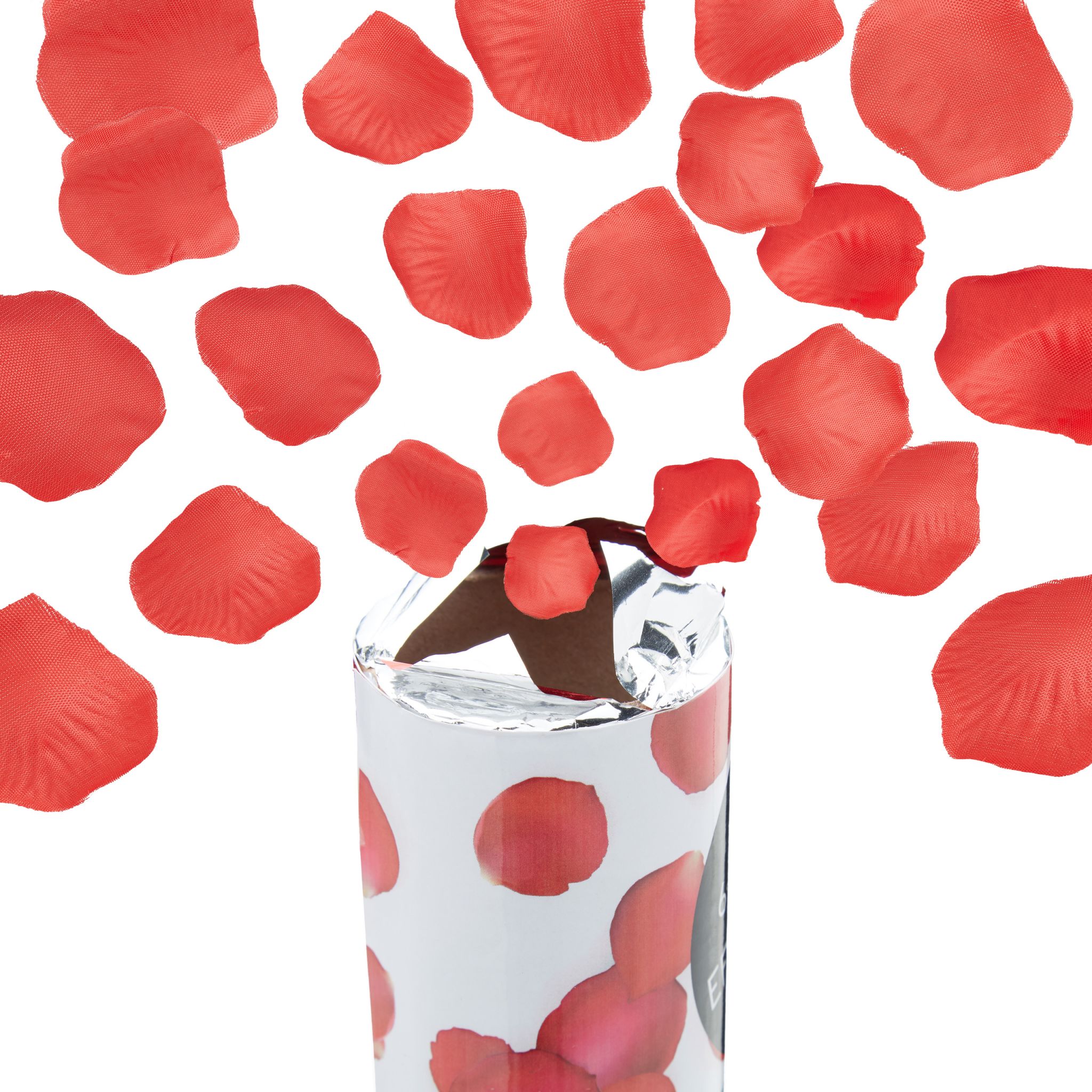 Party Popper Rosenblätter 40cm Weiss-Rot-Schwarz von Relaxdays