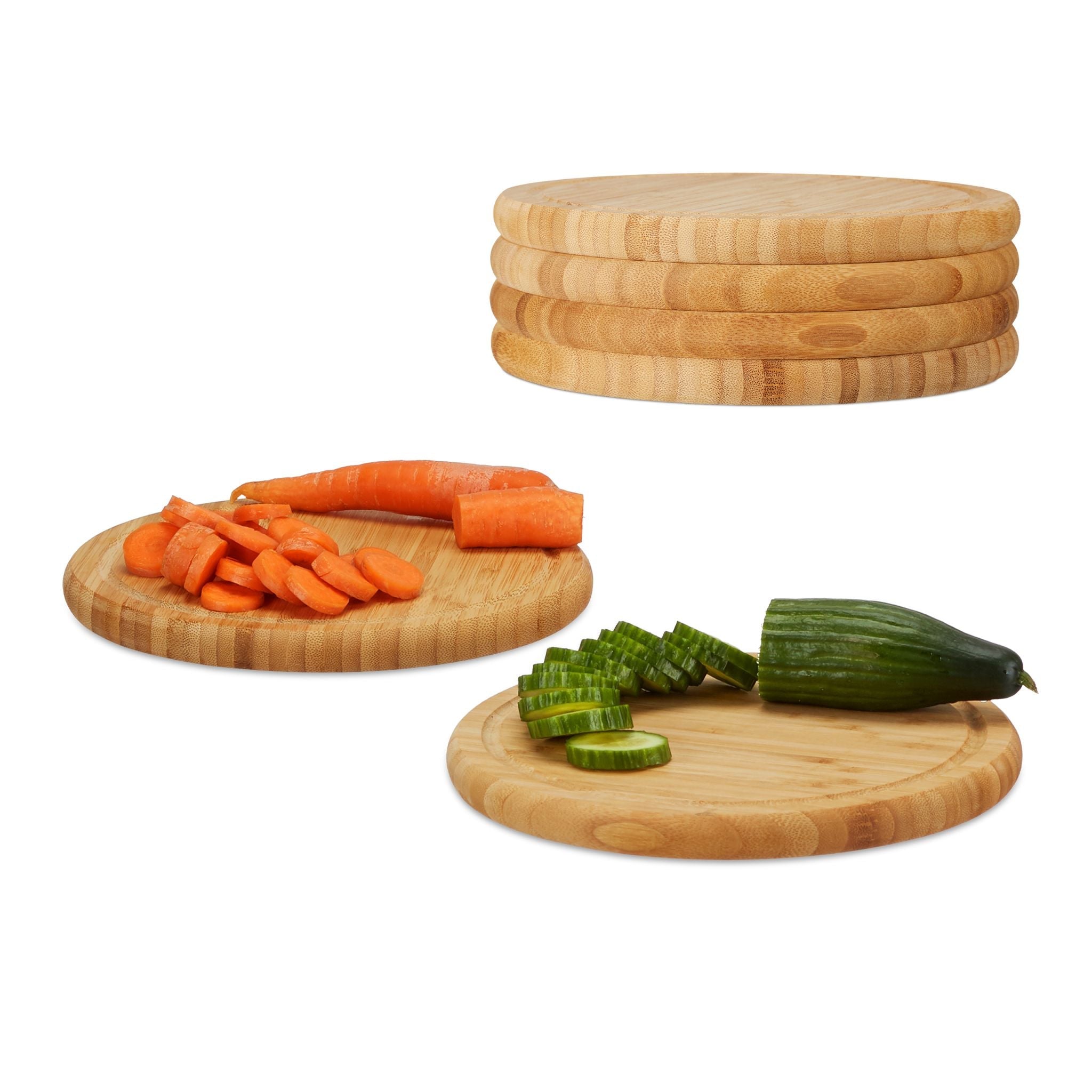 Frühstücksbrettchen Set 25cm Hellbraun von Relaxdays