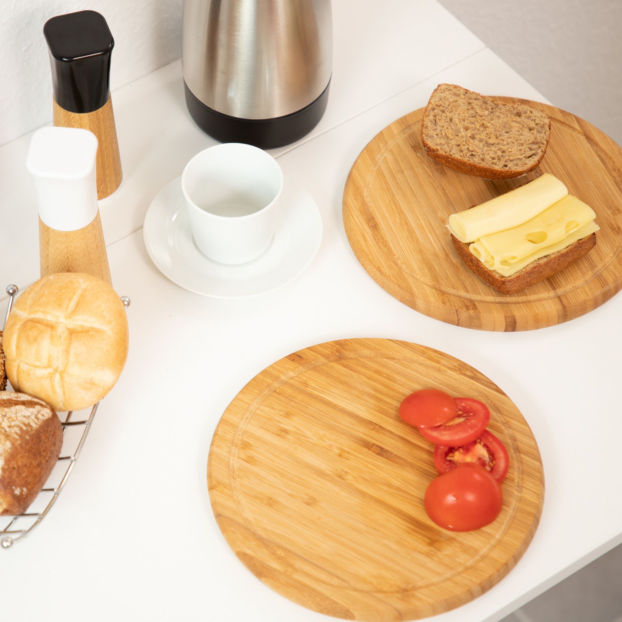 Frühstücksbrettchen Set 25cm Hellbraun von Relaxdays