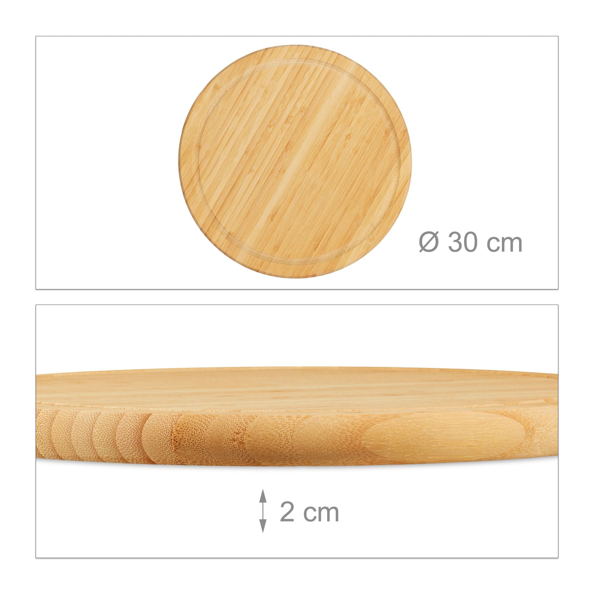 Frühstücksbrettchen Set 30cm Hellbraun von Relaxdays