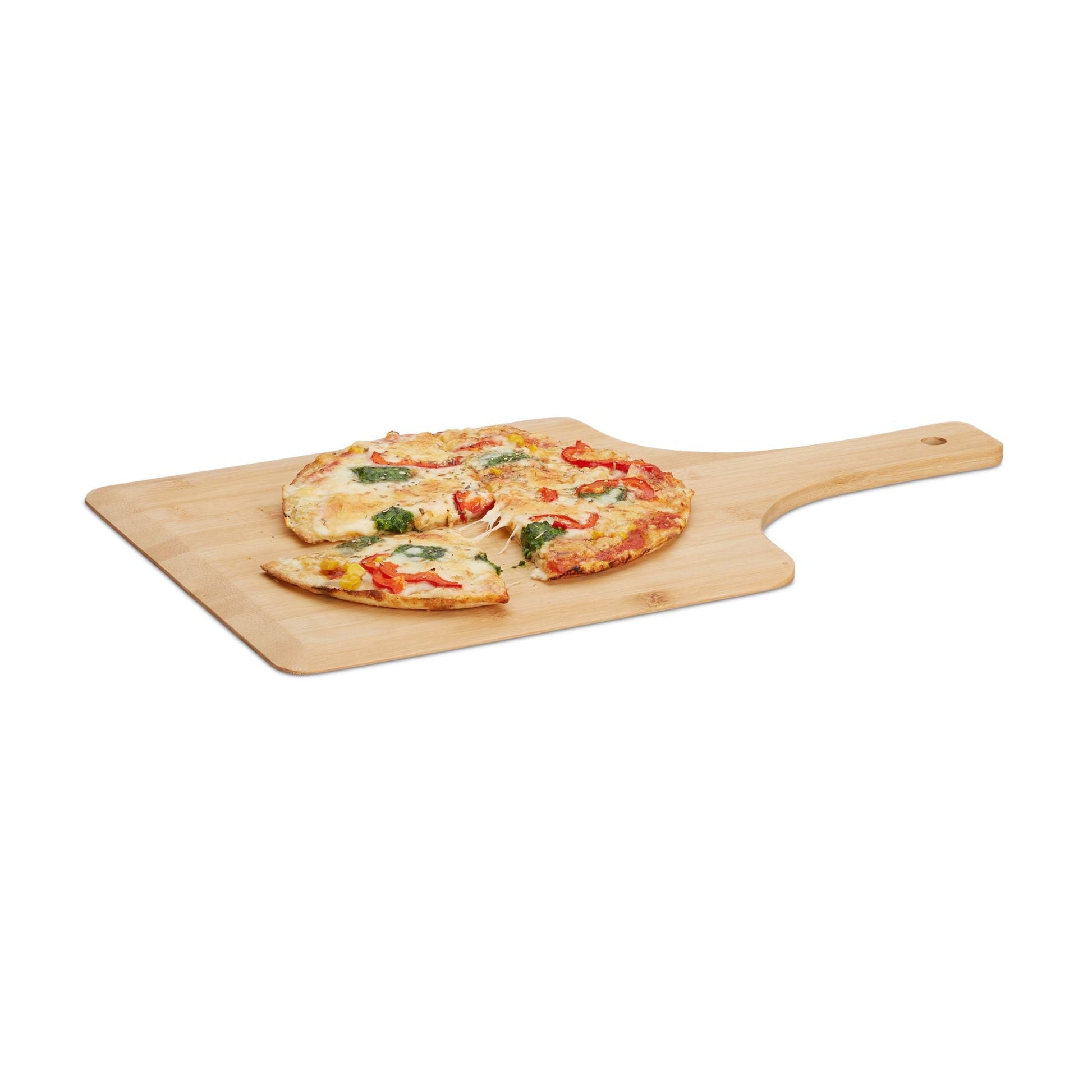 Pizzaschieber XL Bambus Hellbraun von Relaxdays