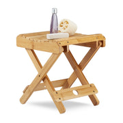 Hocker zum Klappen Bambus Hellbraun von Relaxdays