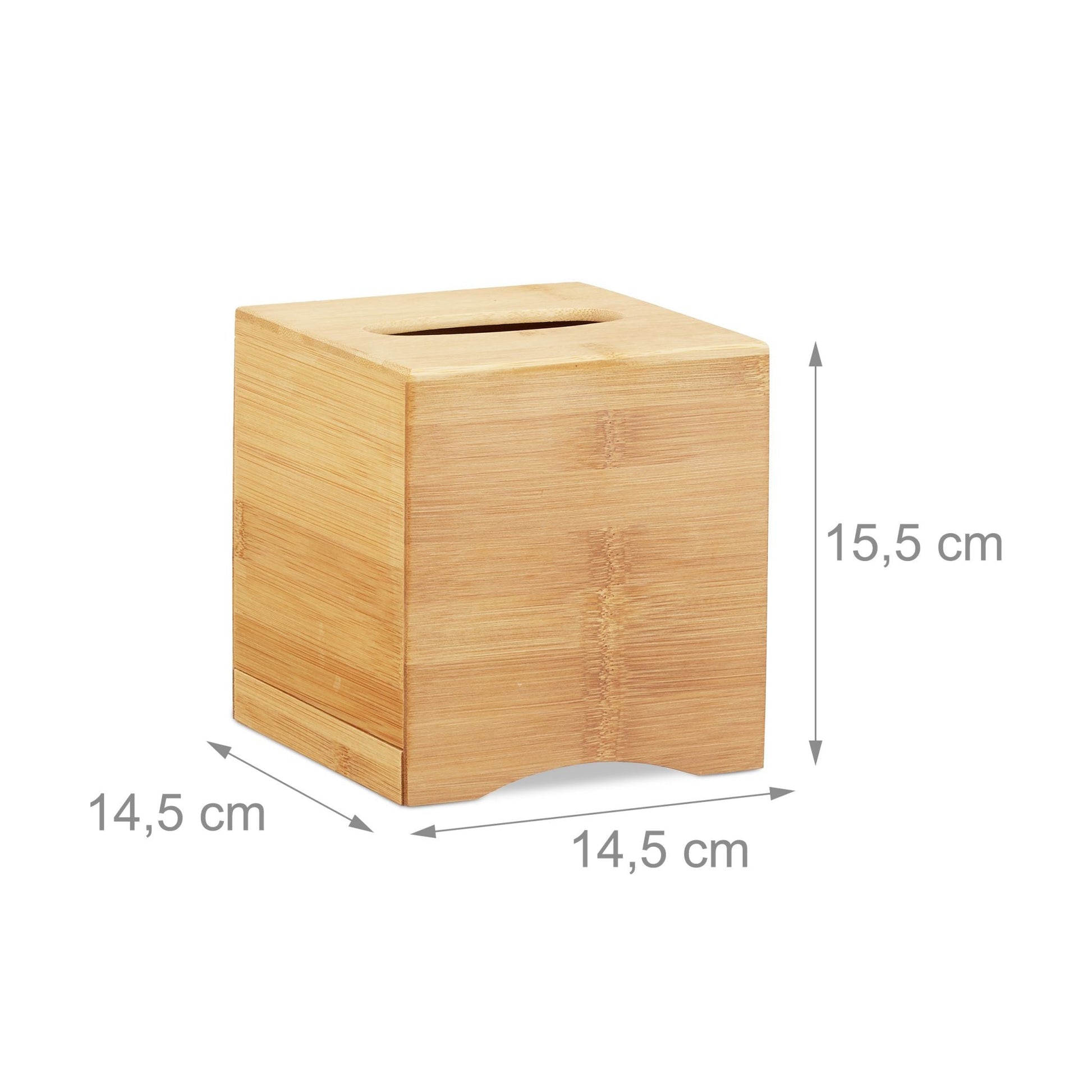 Kosmetiktücherbox quadratisch Hellbraun von Relaxdays