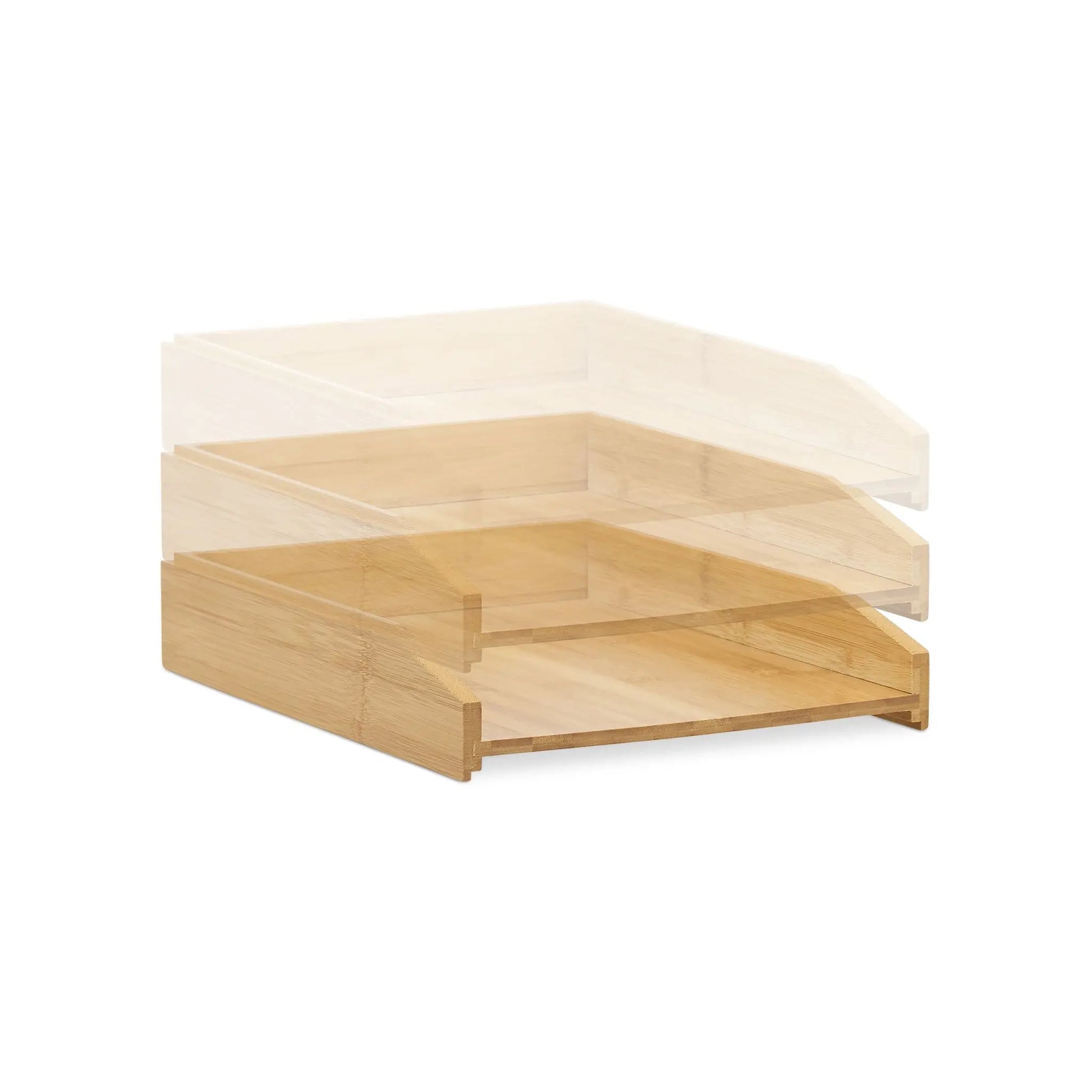 Dokumentenablage stapelbar Bambus Hellbraun von Relaxdays