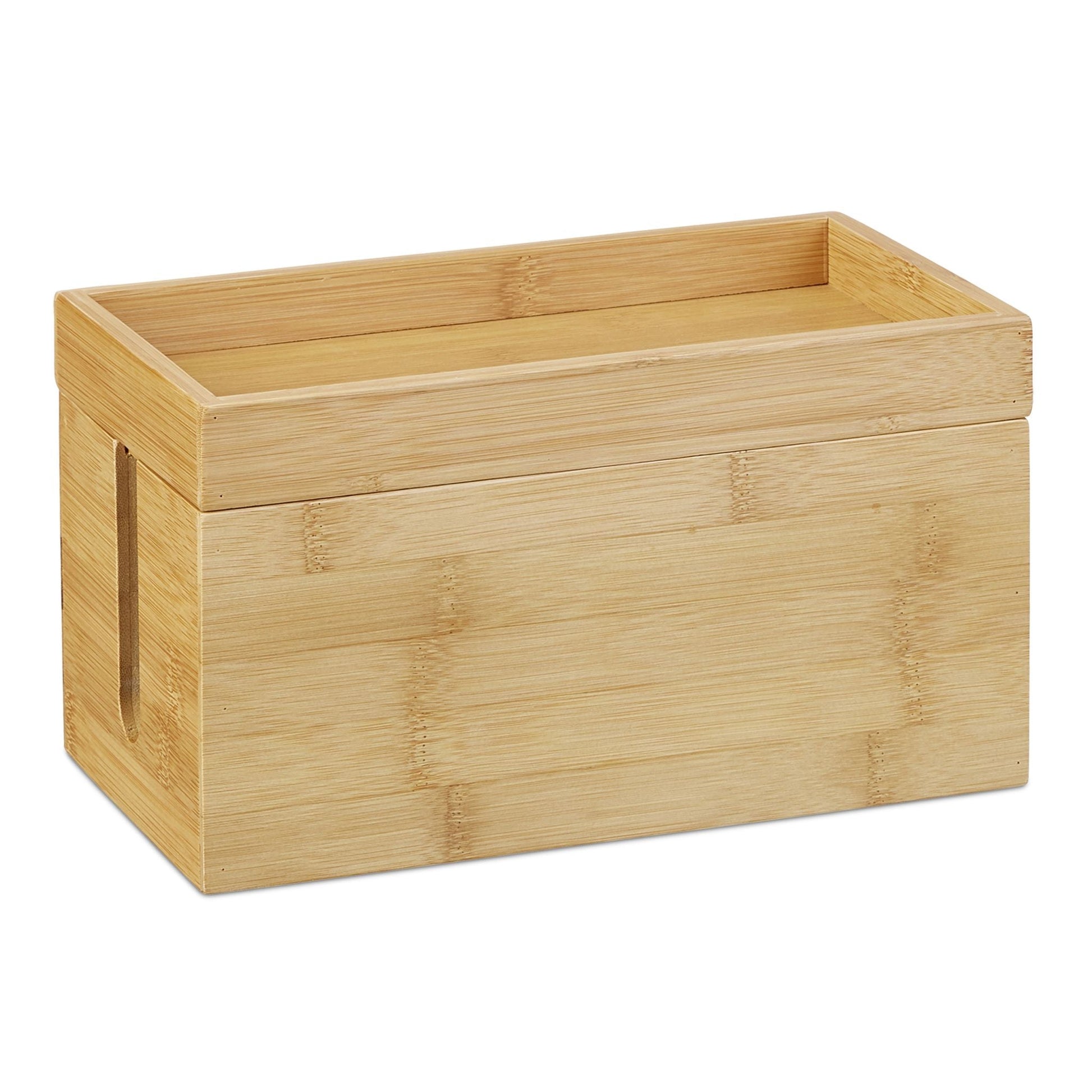 Kabelbox Bambus Hellbraun von Relaxdays