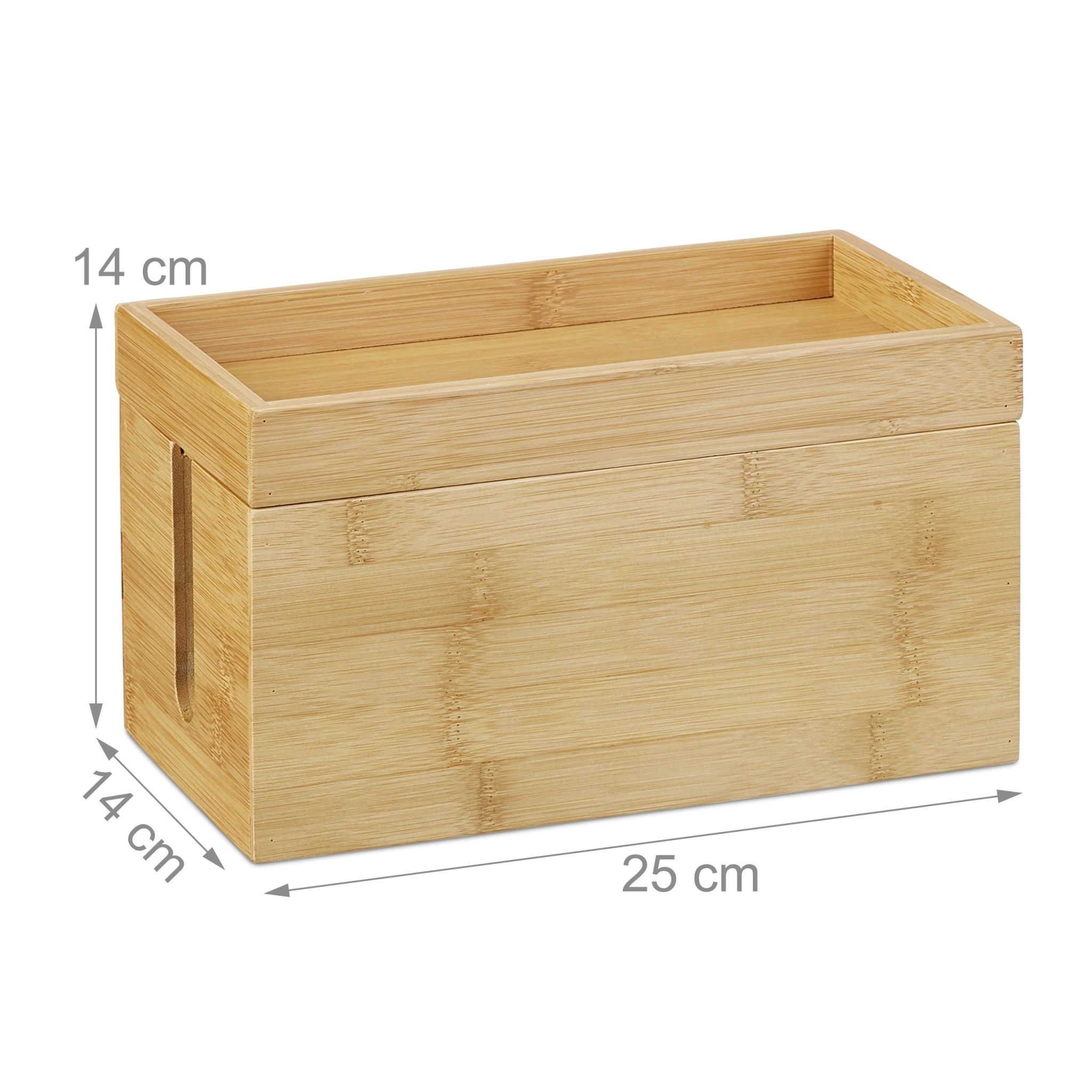 Kabelbox Bambus Hellbraun von Relaxdays