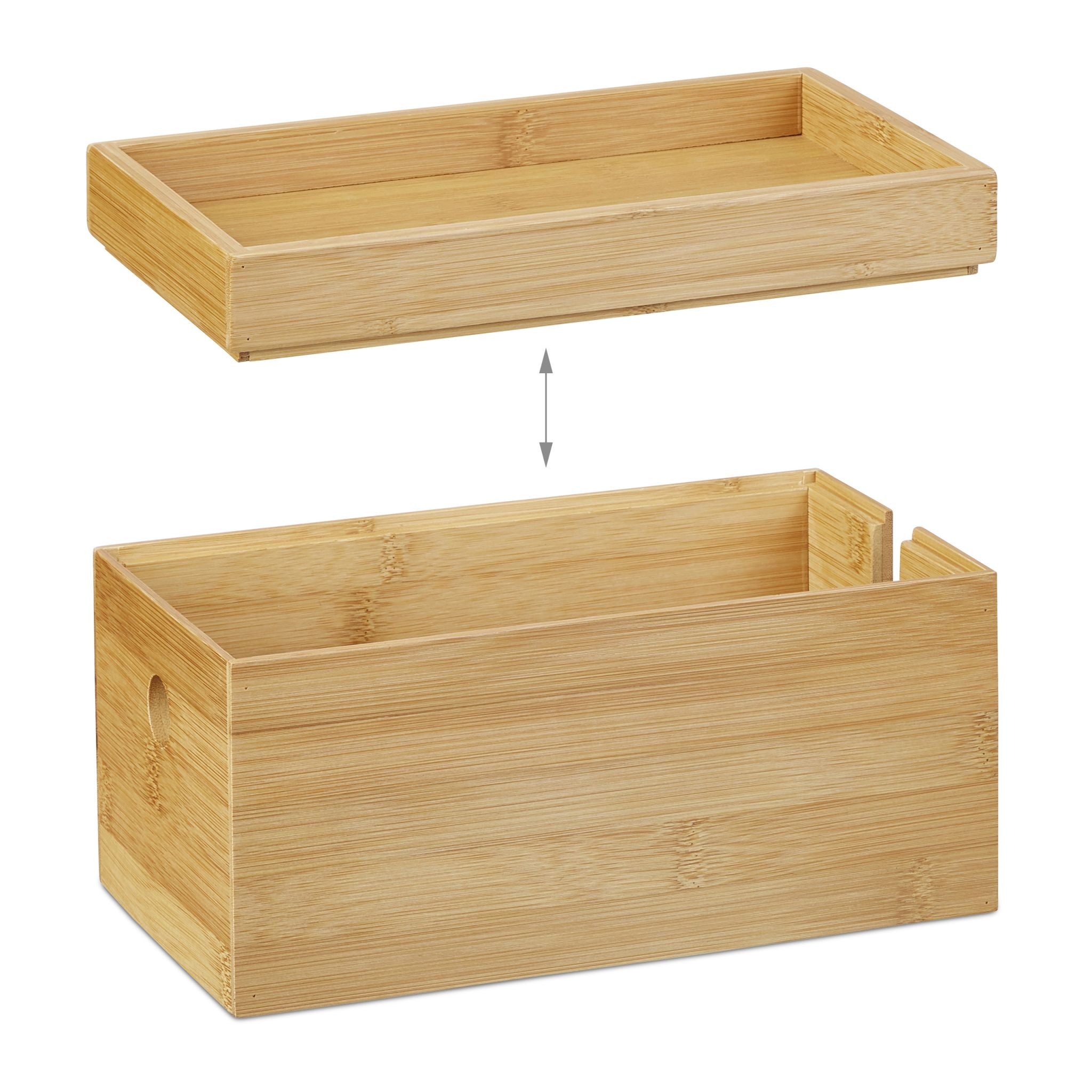 Kabelbox Bambus Hellbraun von Relaxdays
