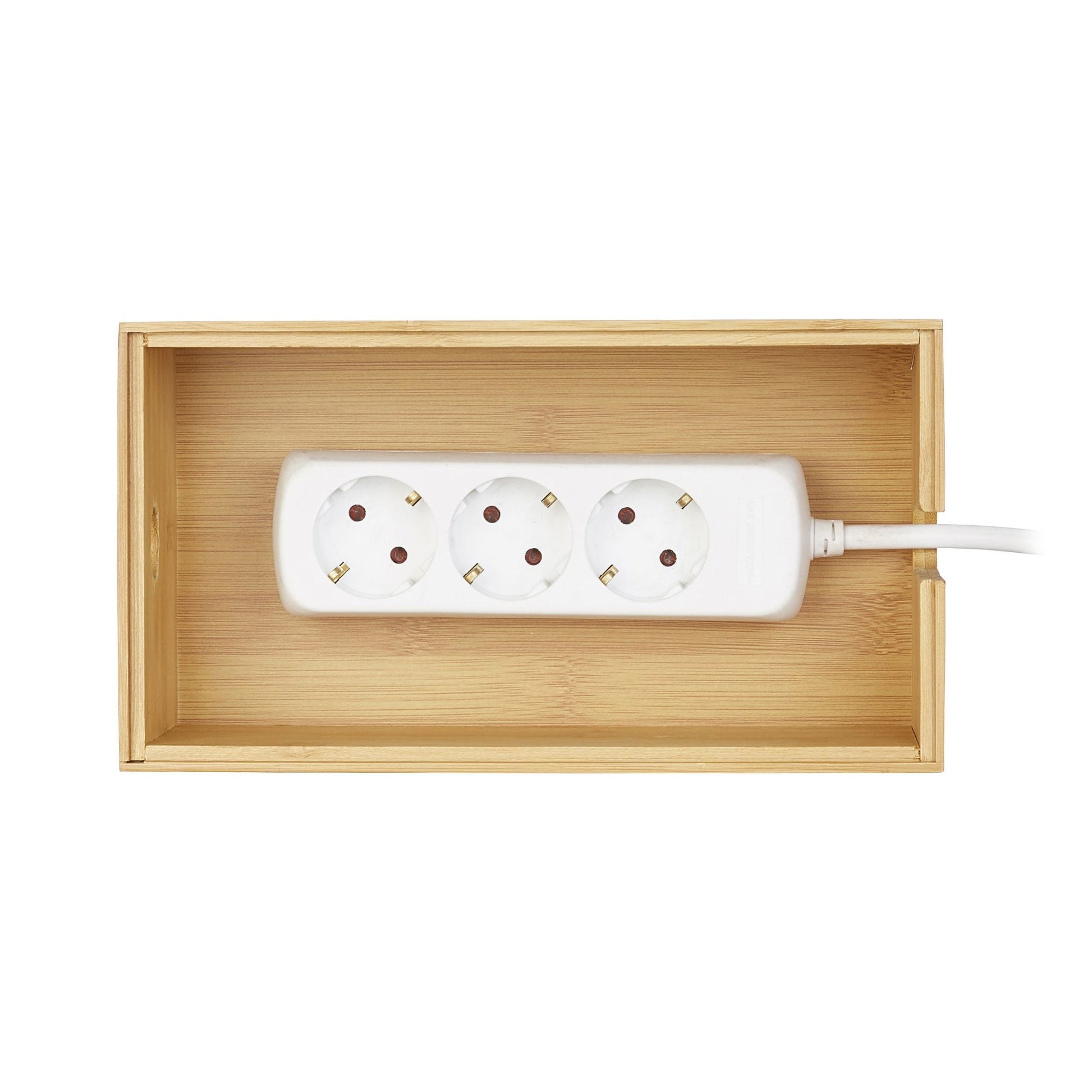 Kabelbox Bambus Hellbraun von Relaxdays