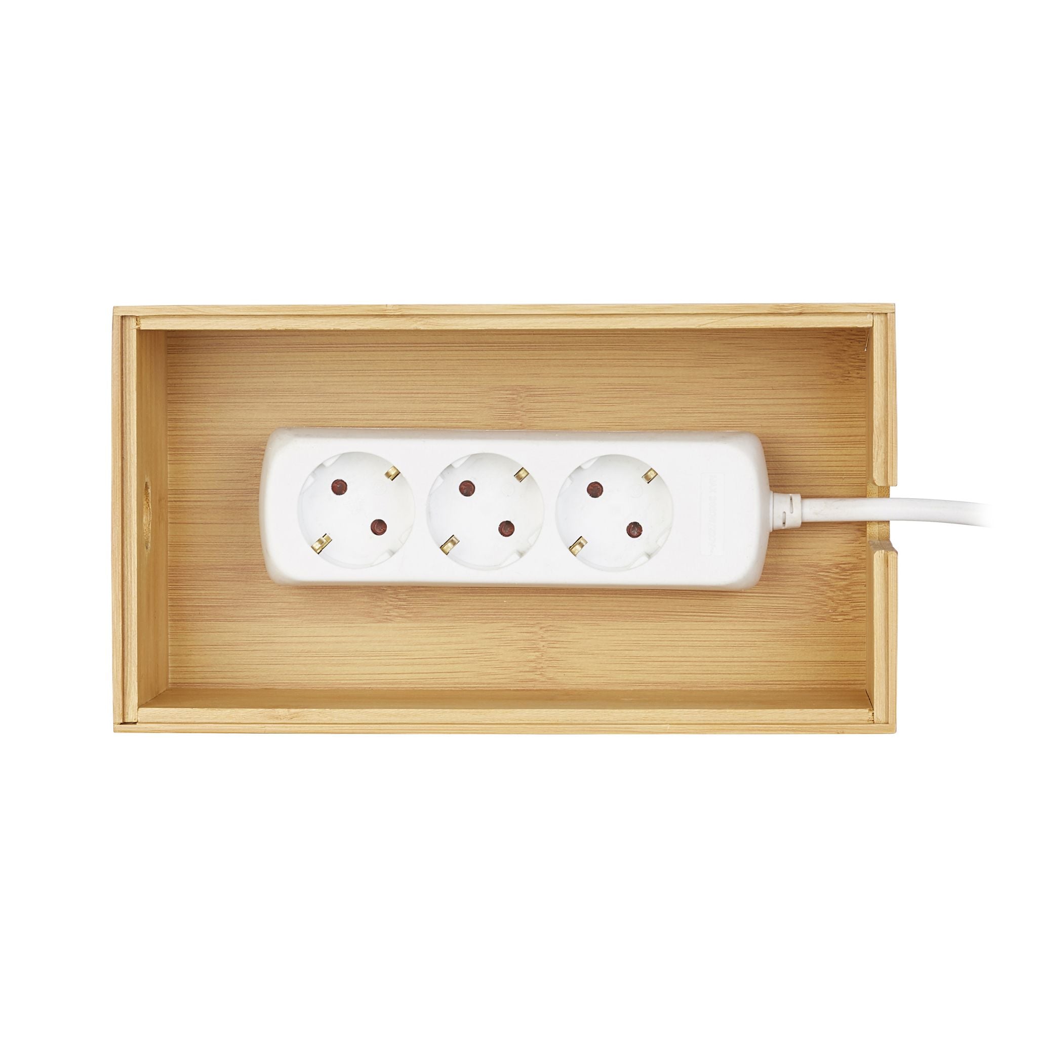 Kabelbox Bambus Hellbraun von Relaxdays