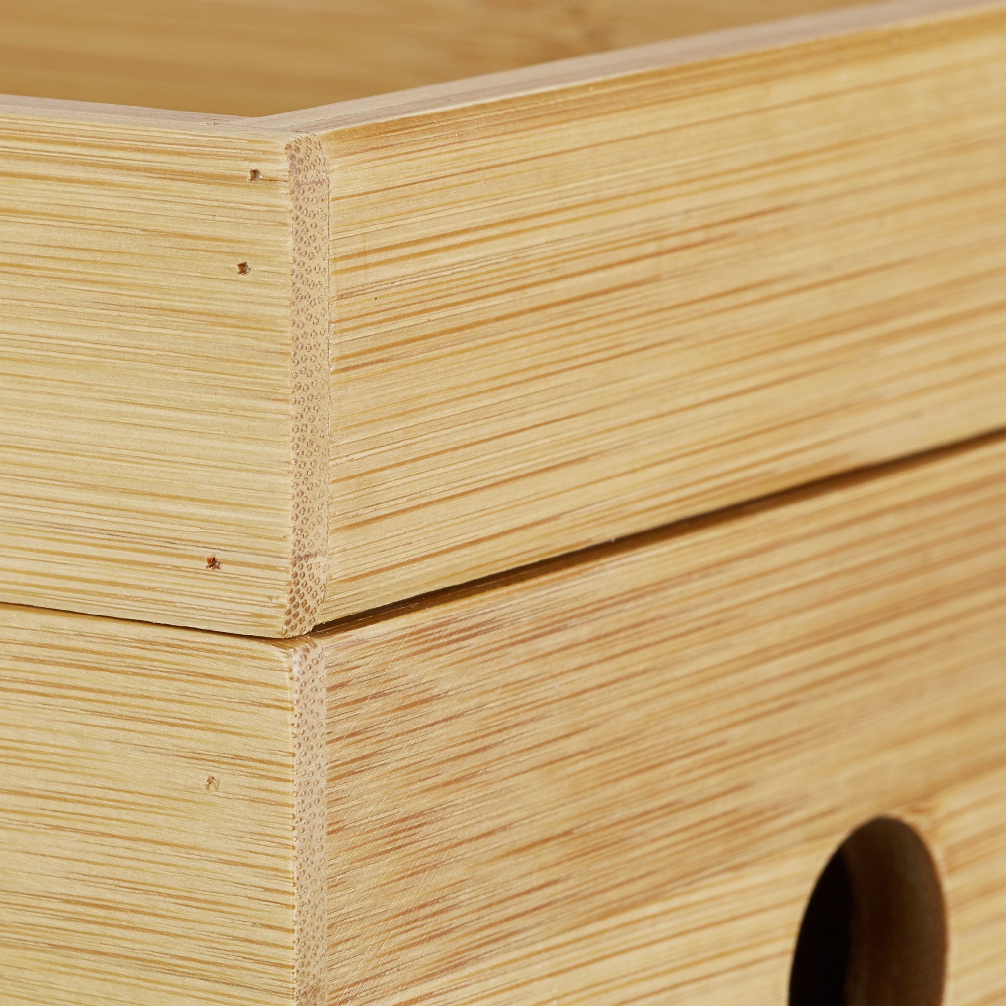 Kabelbox Bambus Hellbraun von Relaxdays