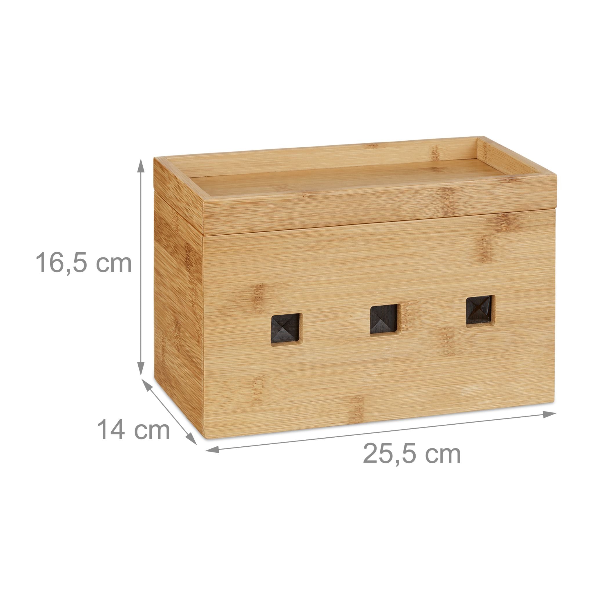 Kabelbox Bambus Hellbraun von Relaxdays