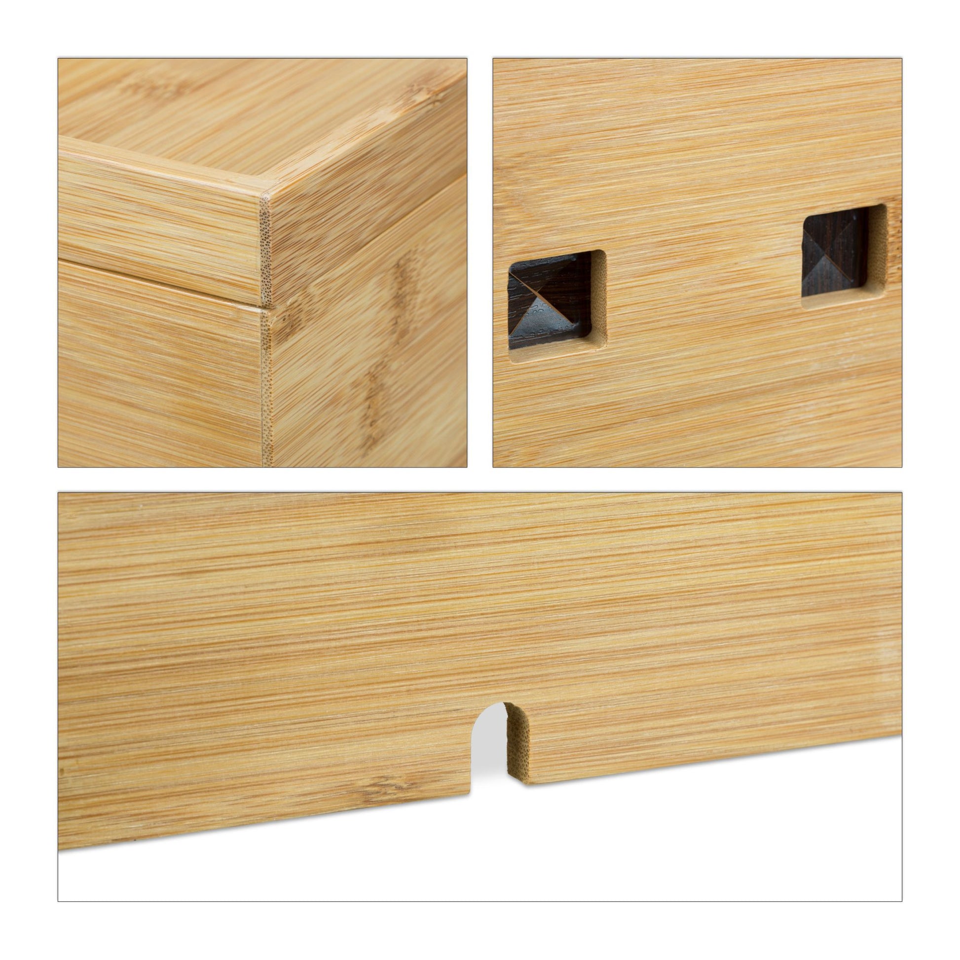 Kabelbox Bambus Hellbraun von Relaxdays