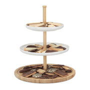 Etagere Bambus und Keramik Weiss-Hellbraun von Relaxdays
