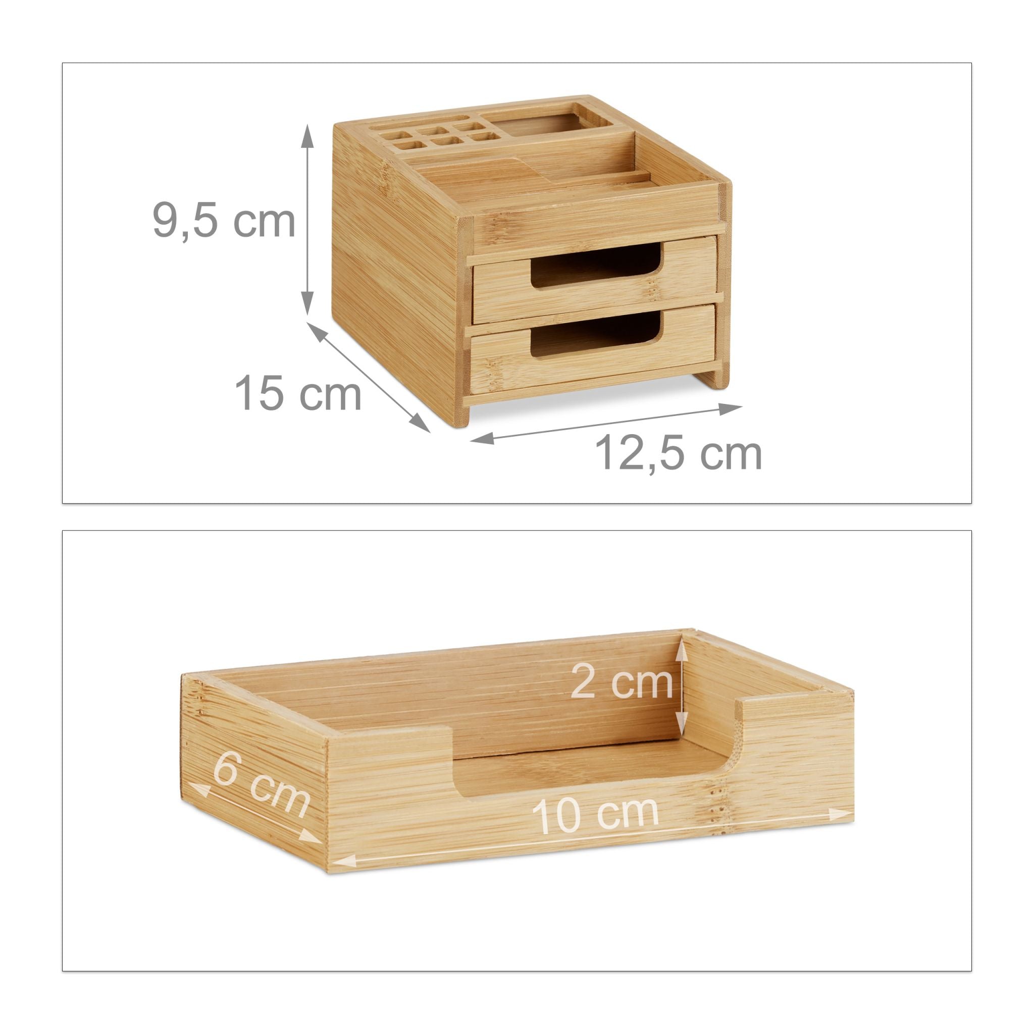 Schreibtisch Organizer Bambus Hellbraun von Relaxdays