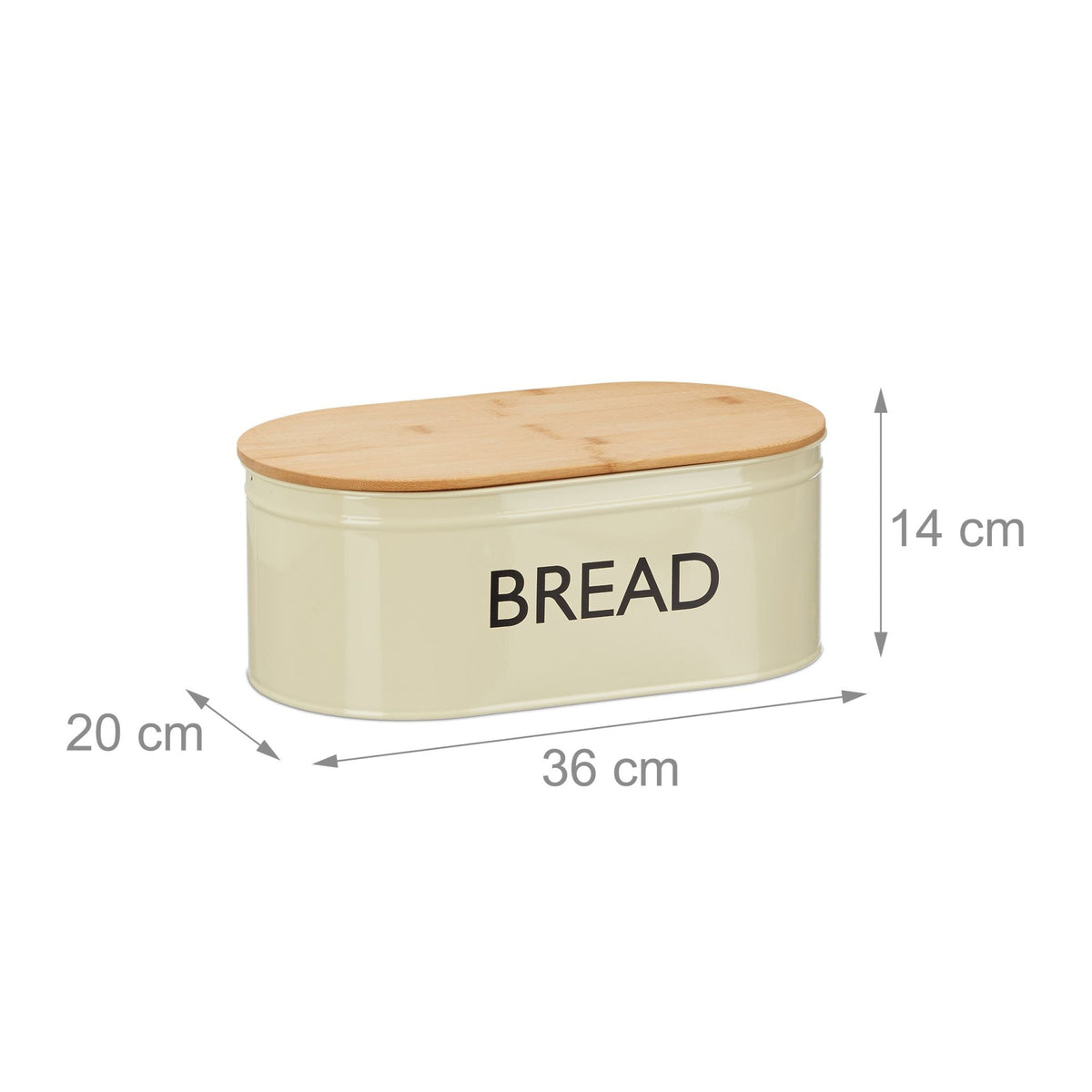 Brotkasten Retro XL Beige-Hellbraun-Schwarz von Relaxdays