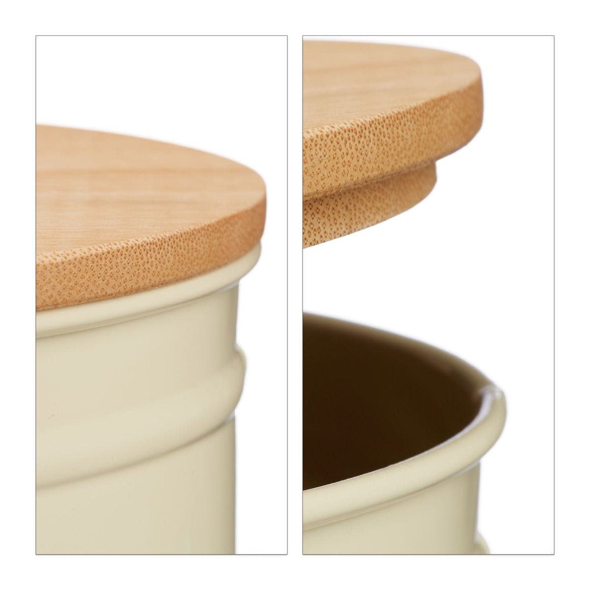 Brotkasten Retro XL Beige-Hellbraun-Schwarz von Relaxdays