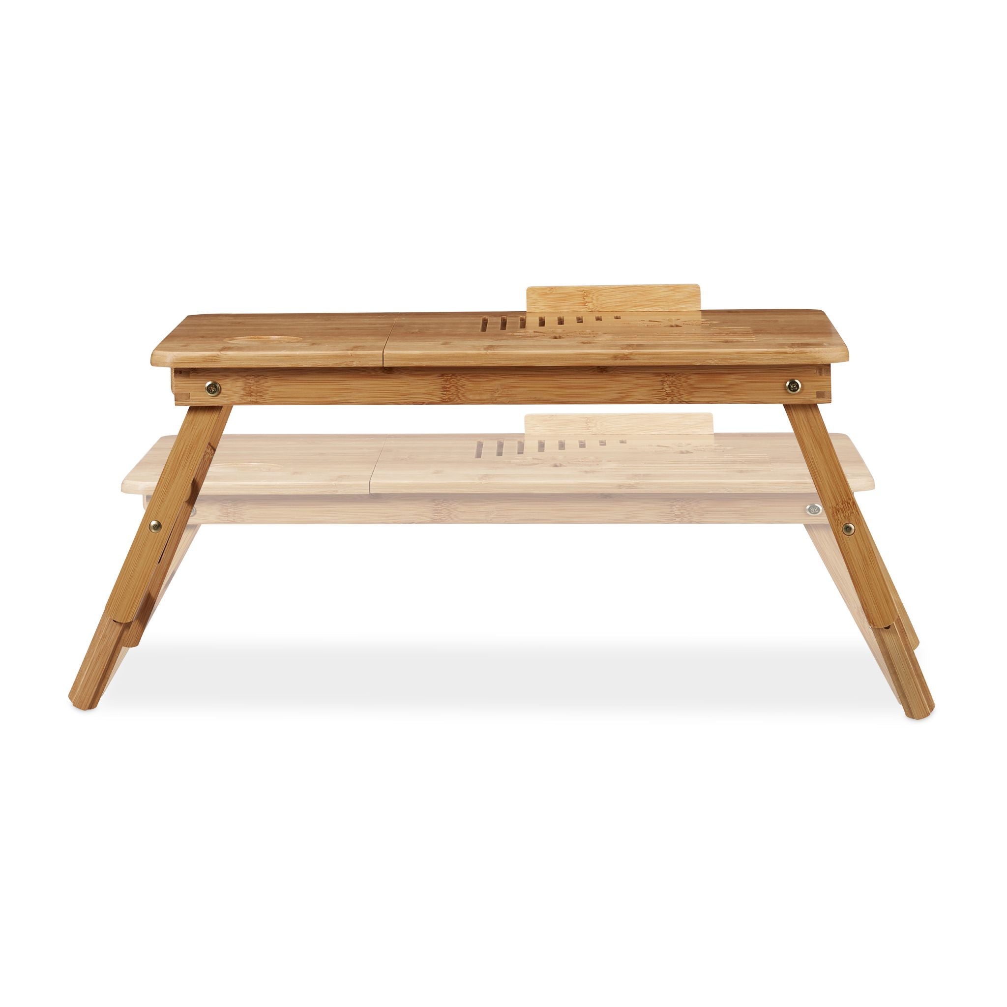 Höhenverstellbarer Laptoptisch Bambus Hellbraun von Relaxdays