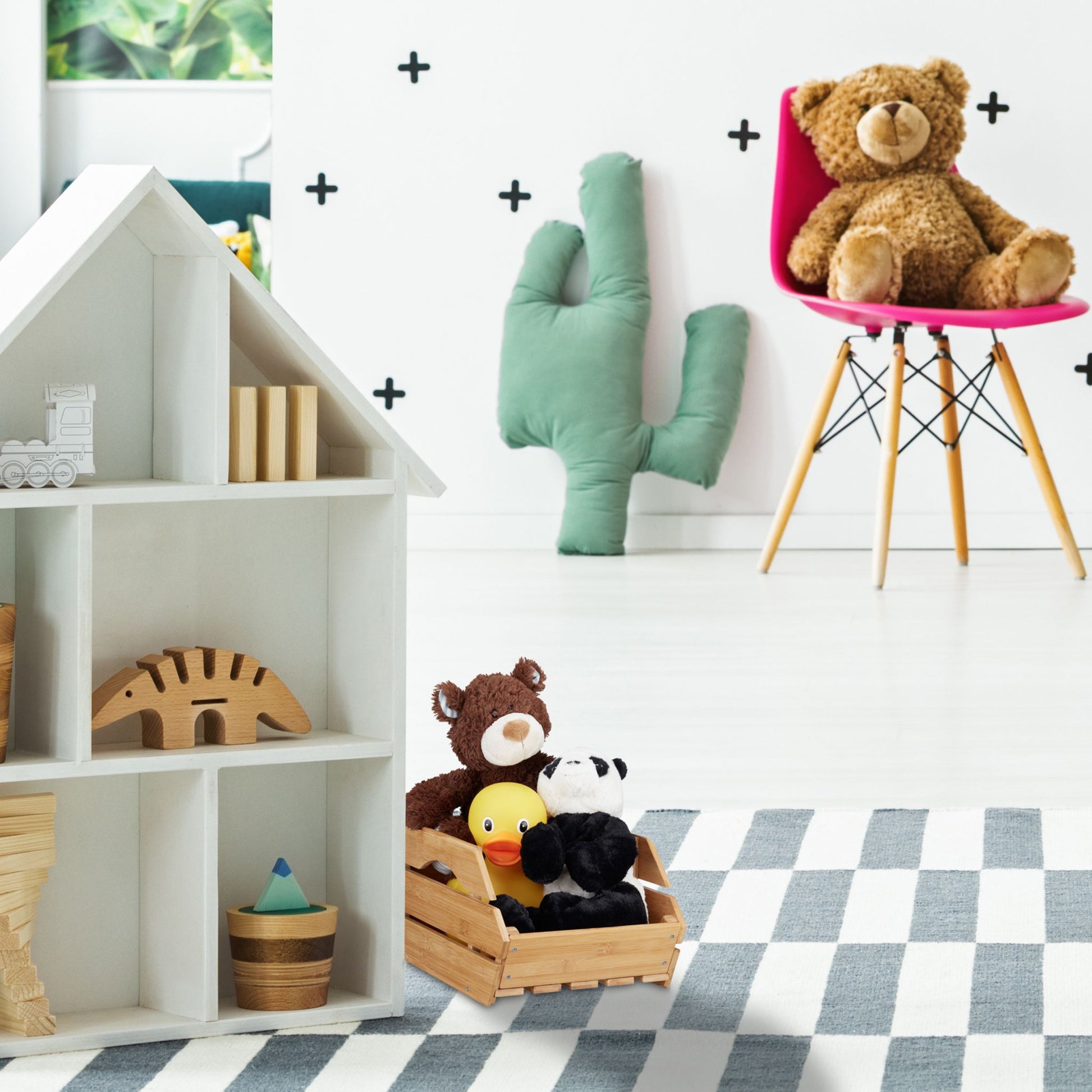 Universal Stapelkiste Bambus Hellbraun von Relaxdays
