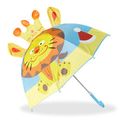 Kinderregenschirm mit 3D Motiv Gelb-Hellblau-Orange von Relaxdays