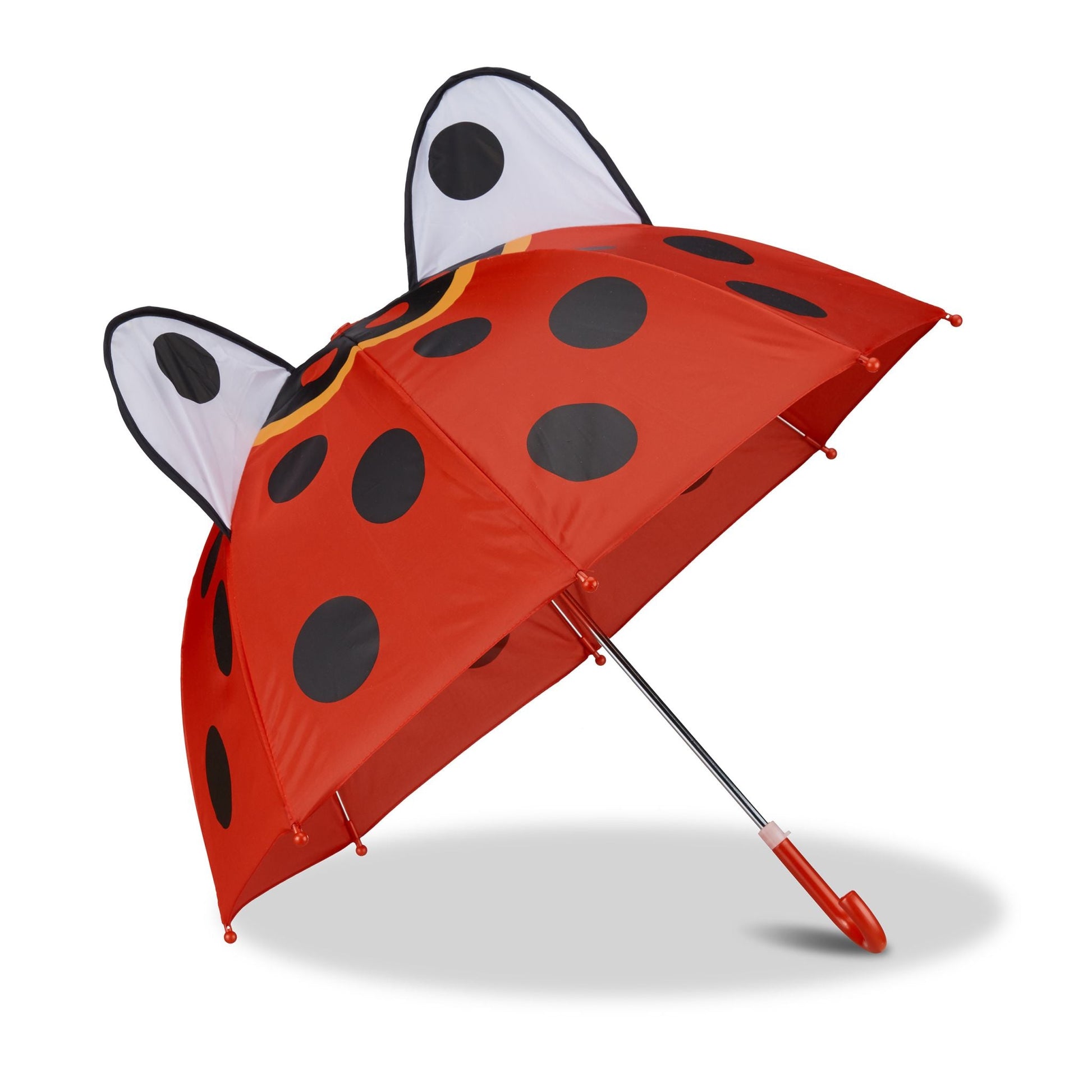 Kinderregenschirm mit 3D Motiv Weiss-Rot-Schwarz von Relaxdays