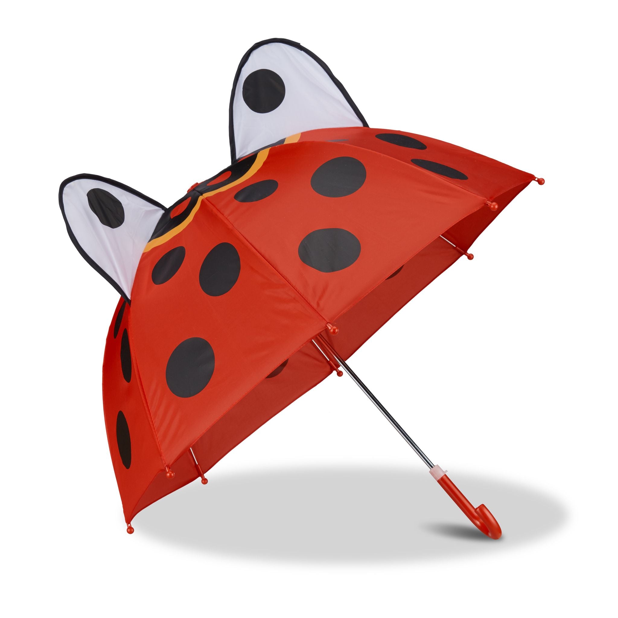 Kinderregenschirm mit 3D Motiv Weiss-Rot-Schwarz von Relaxdays