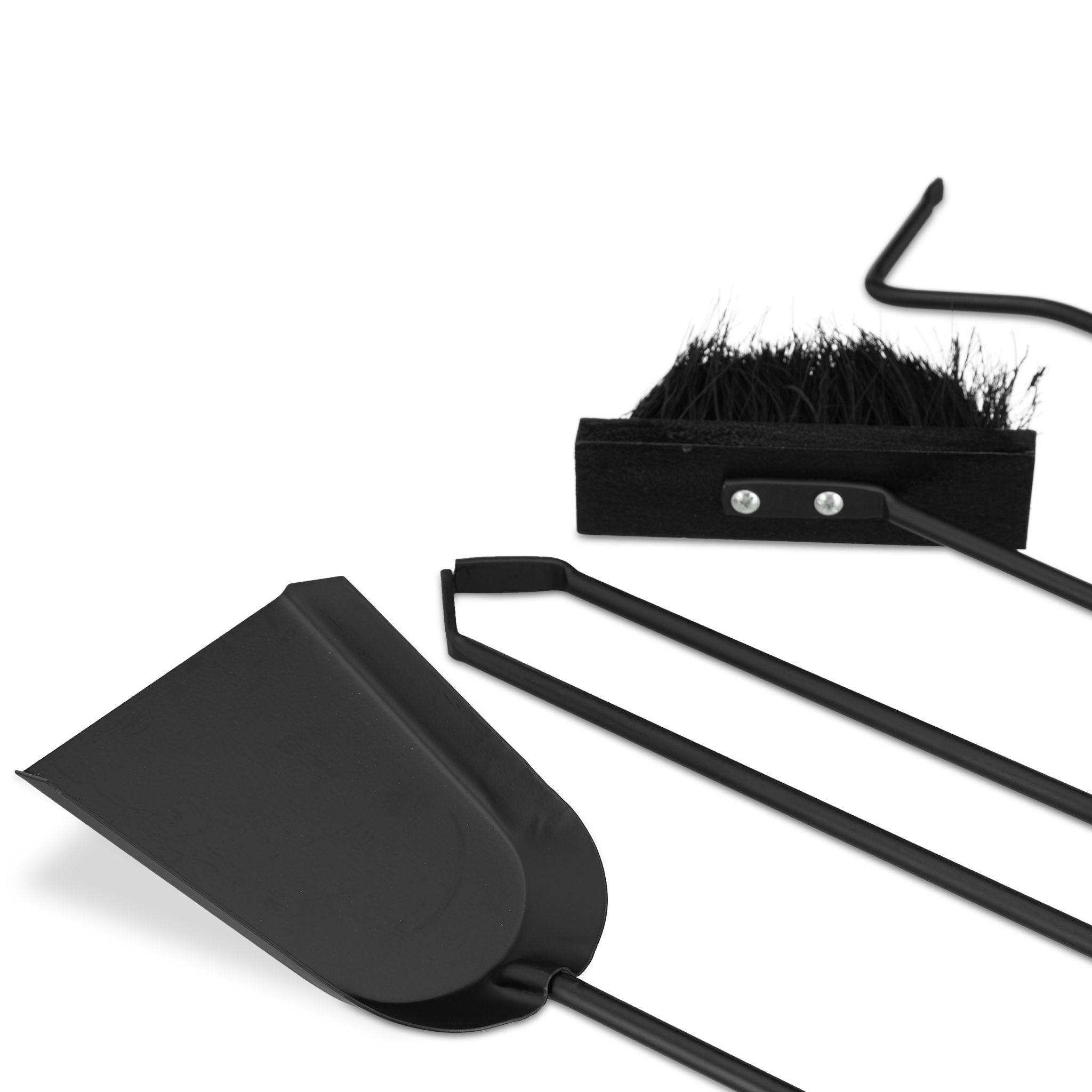 Kaminbesteck modern 5 teilig Schwarz-Silber von Relaxdays
