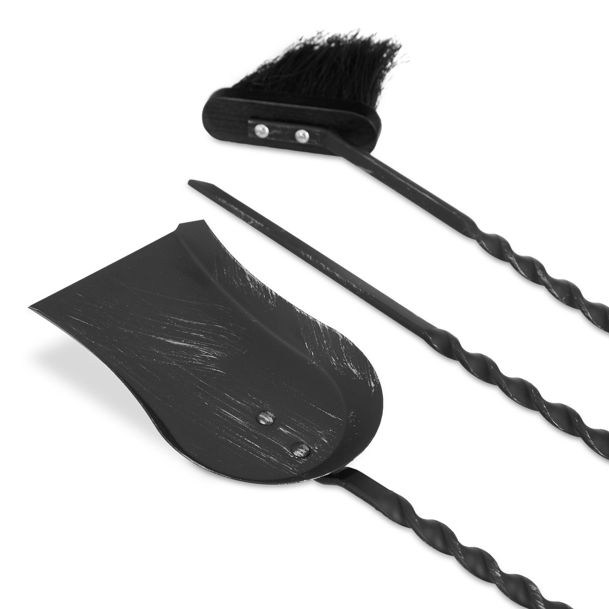 Kaminbesteck antik 4-teilig Schwarz von Relaxdays