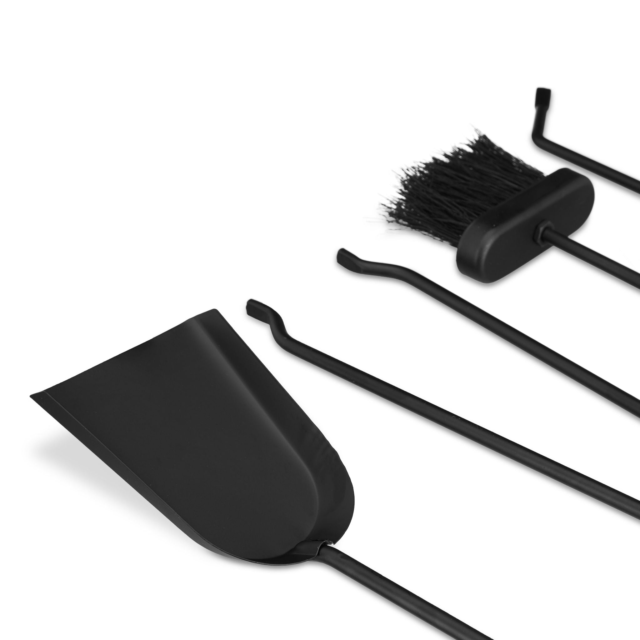 Kaminbesteck 5-teilig schwarz Schwarz von Relaxdays