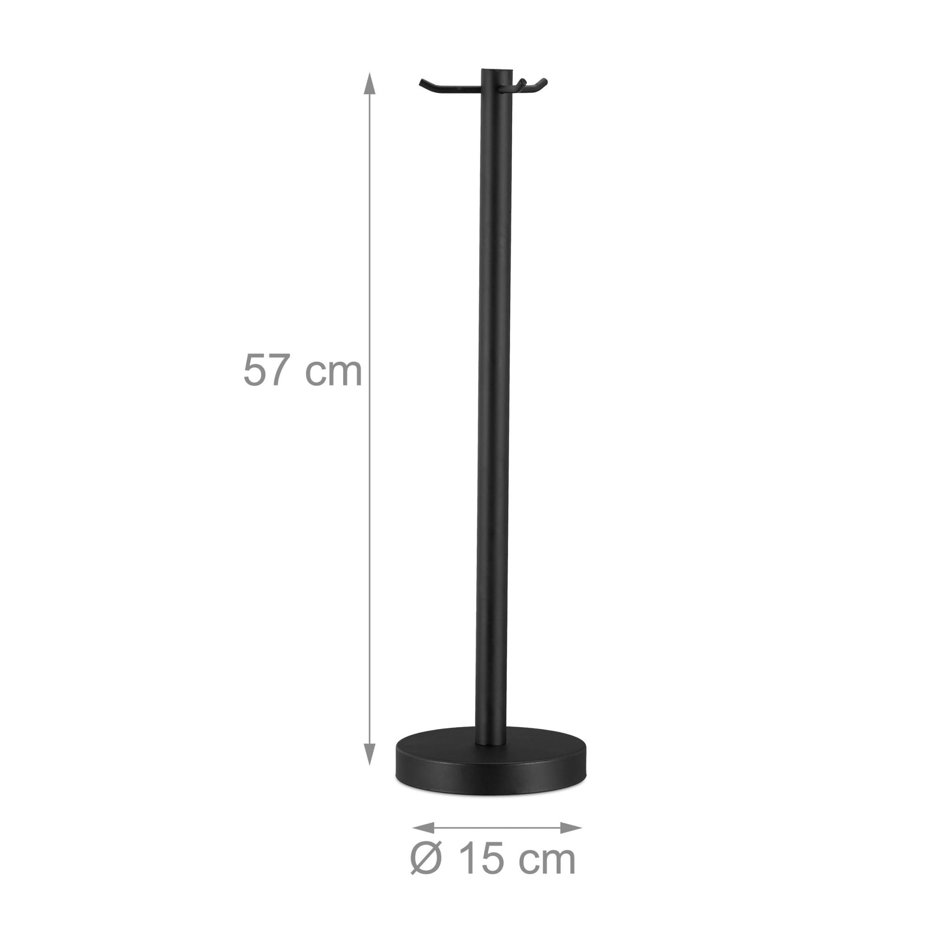 Kaminbesteck modern 4-teilig mit Ständer Schwarz-Silber von Relaxdays