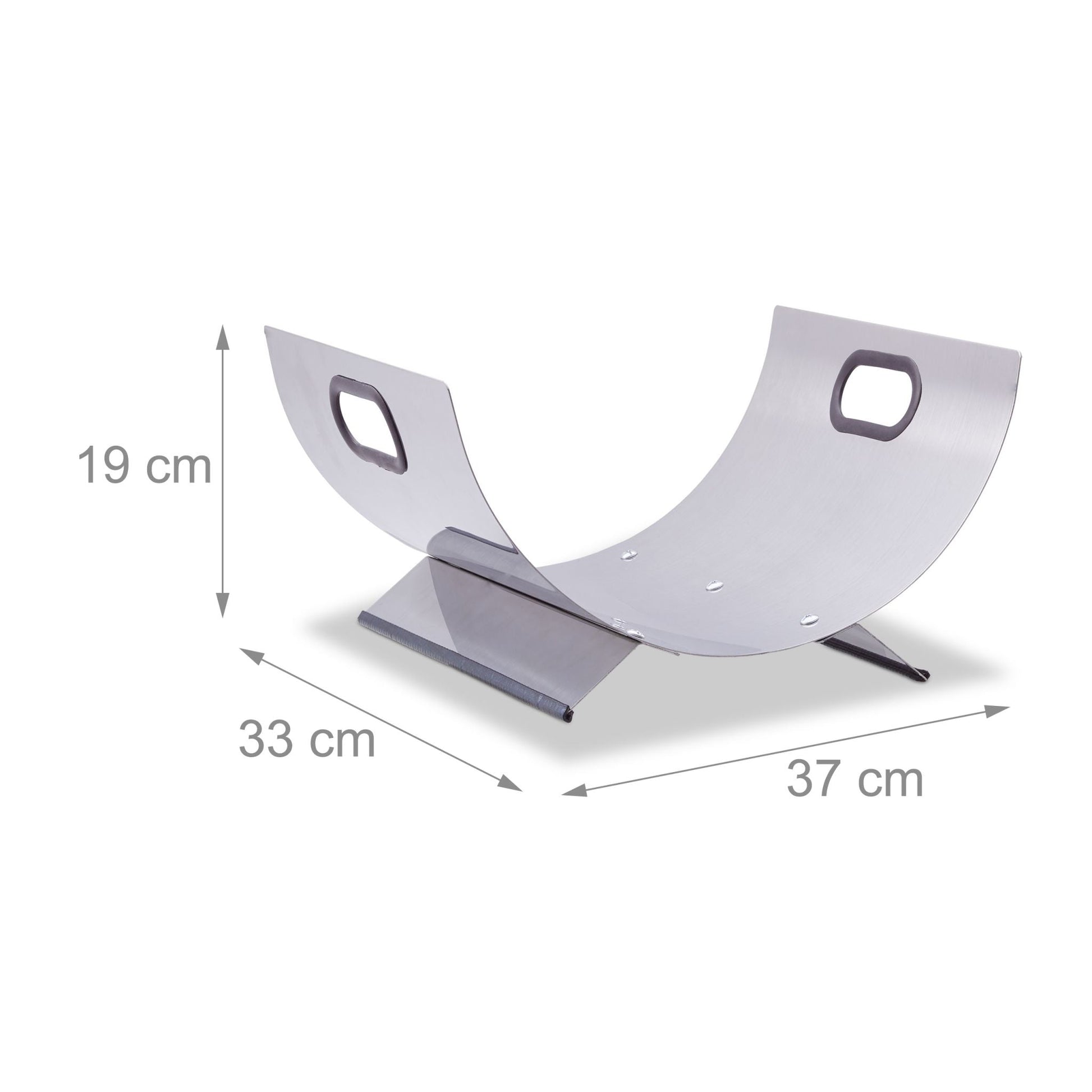 Kaminholzkorb Edelstahl Schwarz-Silber von Relaxdays