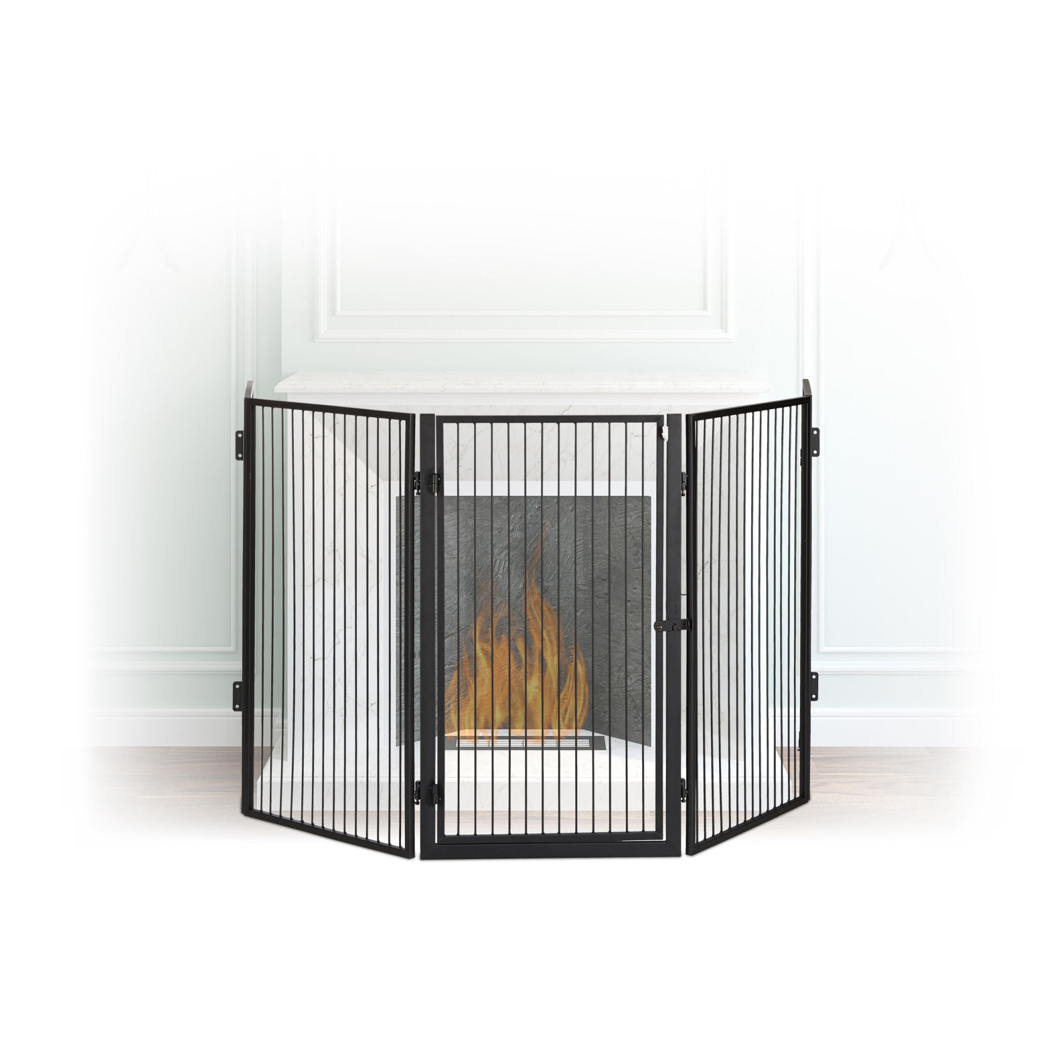 Kaminschutzgitter Metall Schwarz von Relaxdays