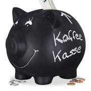 Sparschwein zum Beschriften Schwarz von Relaxdays