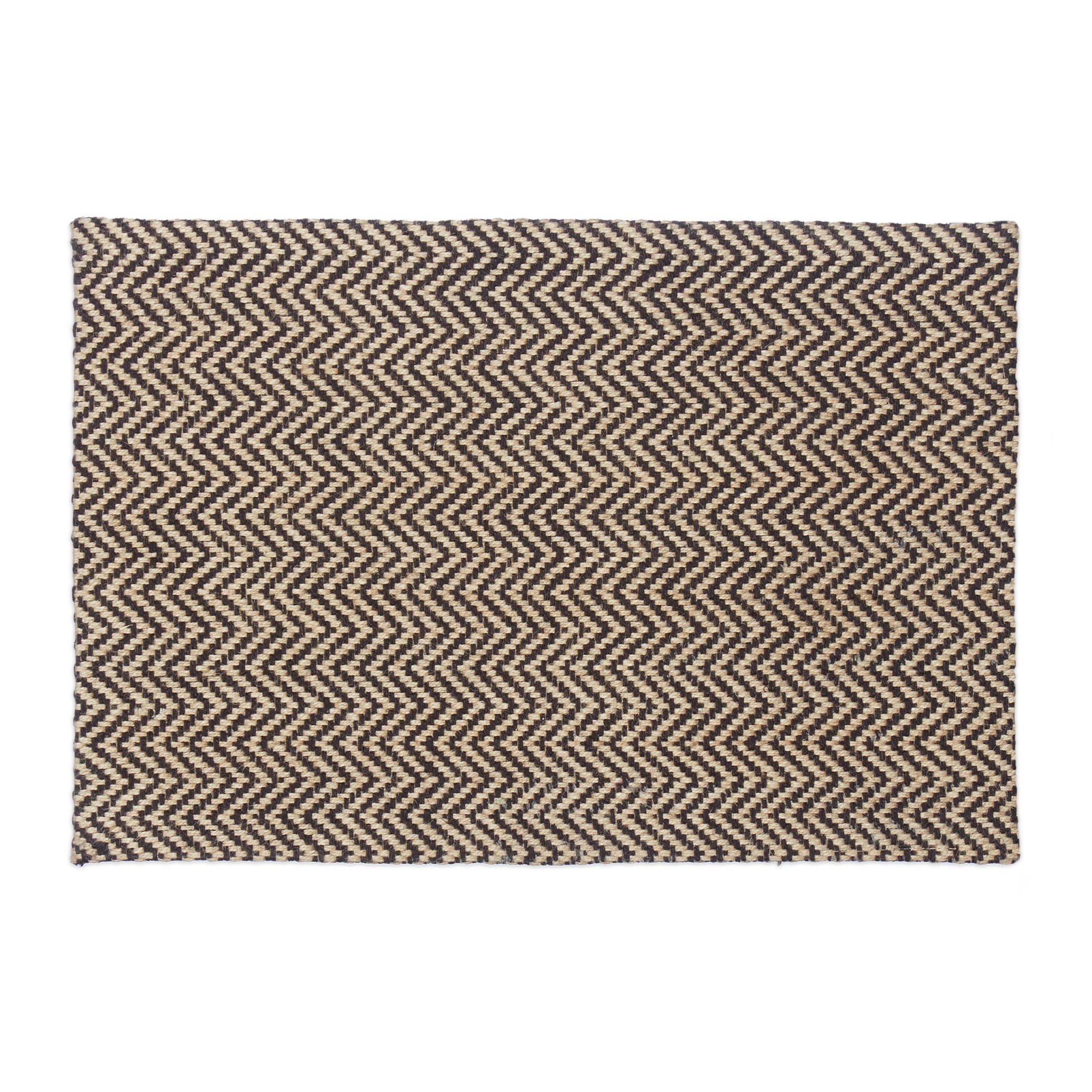 Fussmatte Jute Zickzack Beige-Schwarz von Relaxdays