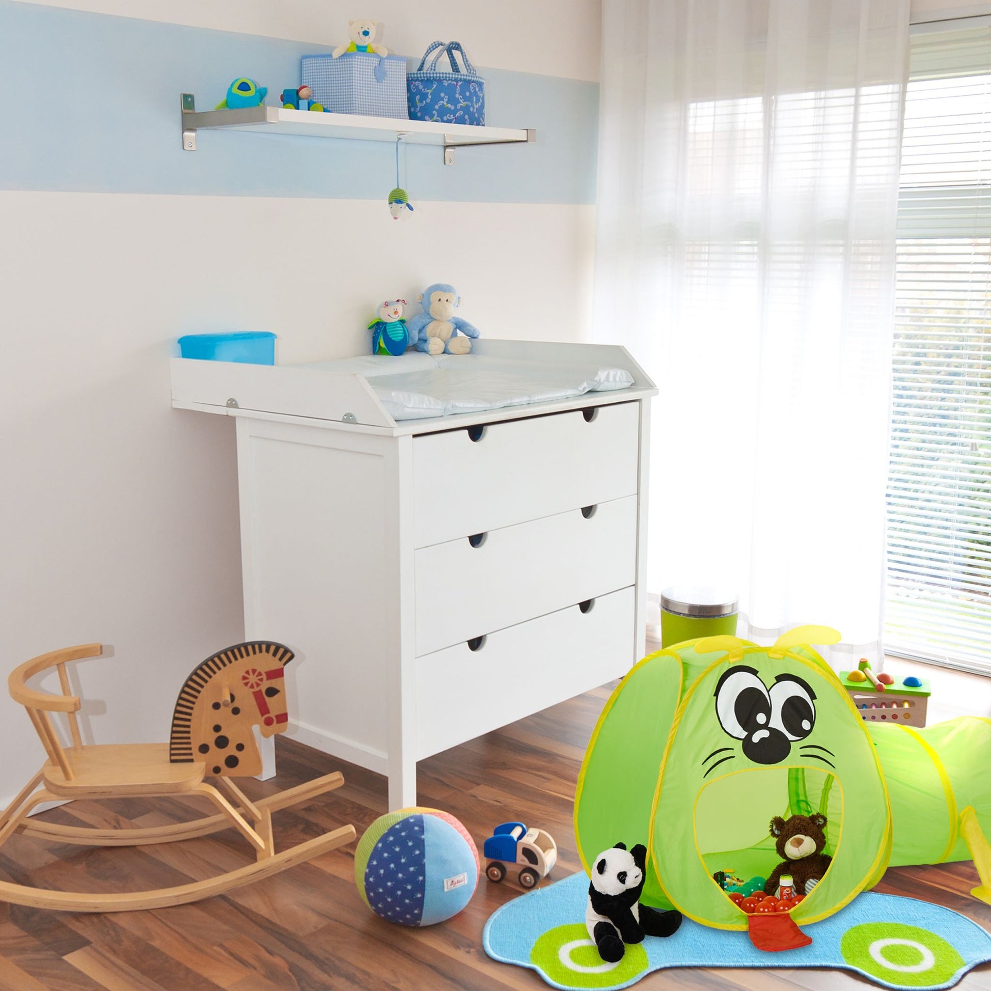 Kinder Krabbeltunnel Raupe Gelb-Grün-Schwarz von Relaxdays
