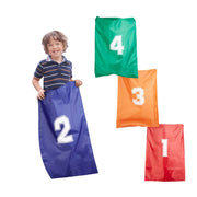Hüpfsäcke für Kinder 4er-Set Blau-Grün-Rot von Relaxdays