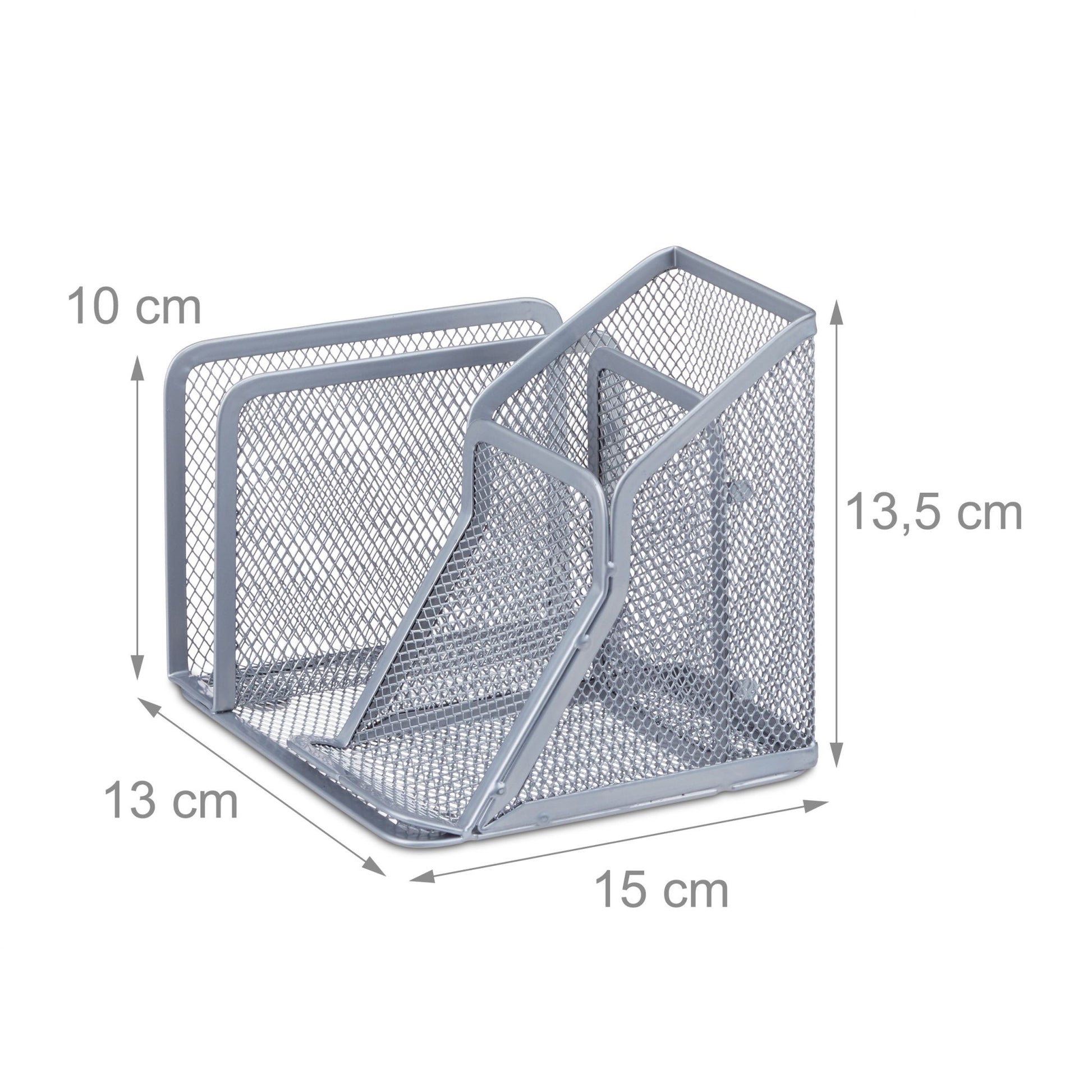 Stiftehalter Mesh mit Briefständer Silber von Relaxdays