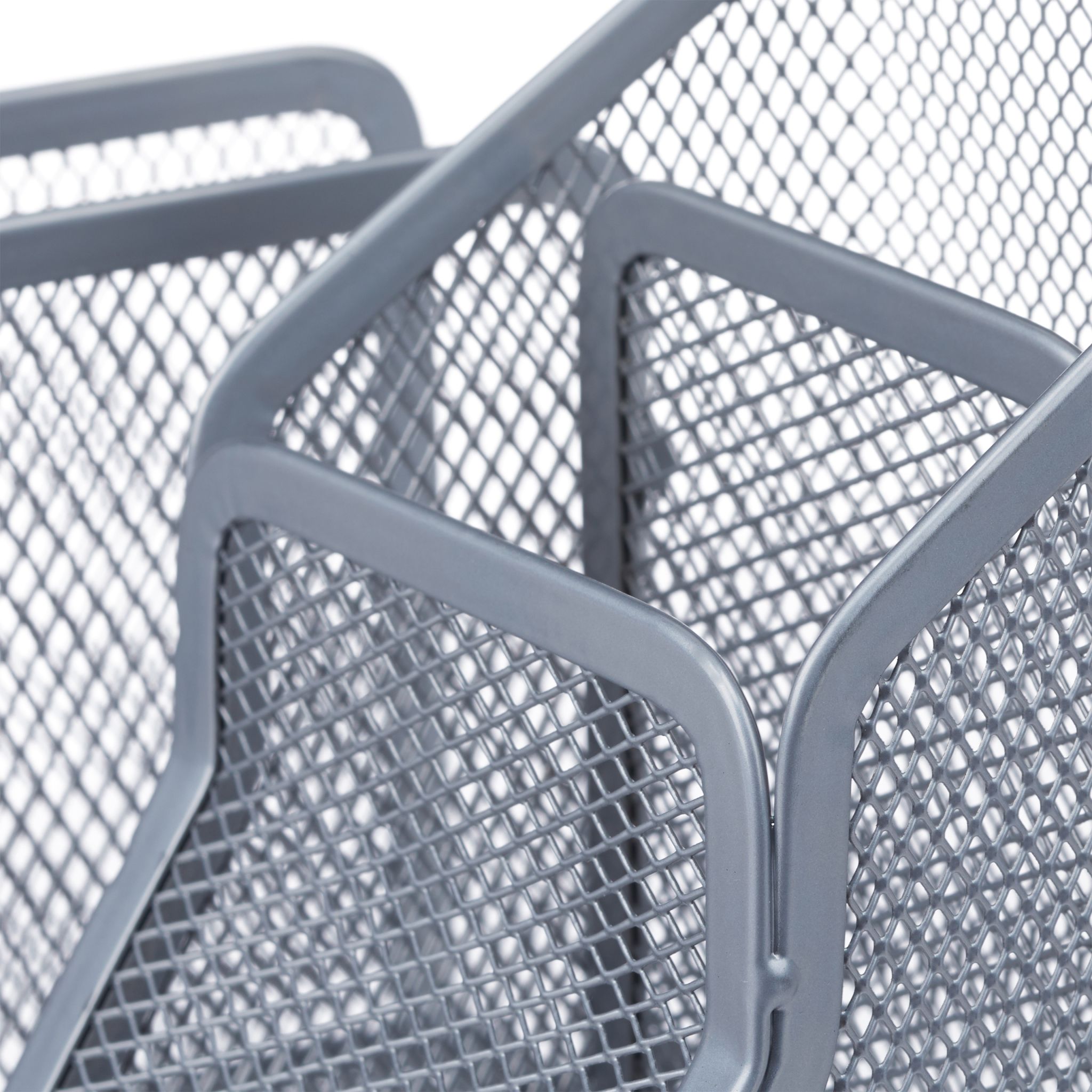 Stiftehalter Mesh mit Briefständer Silber von Relaxdays