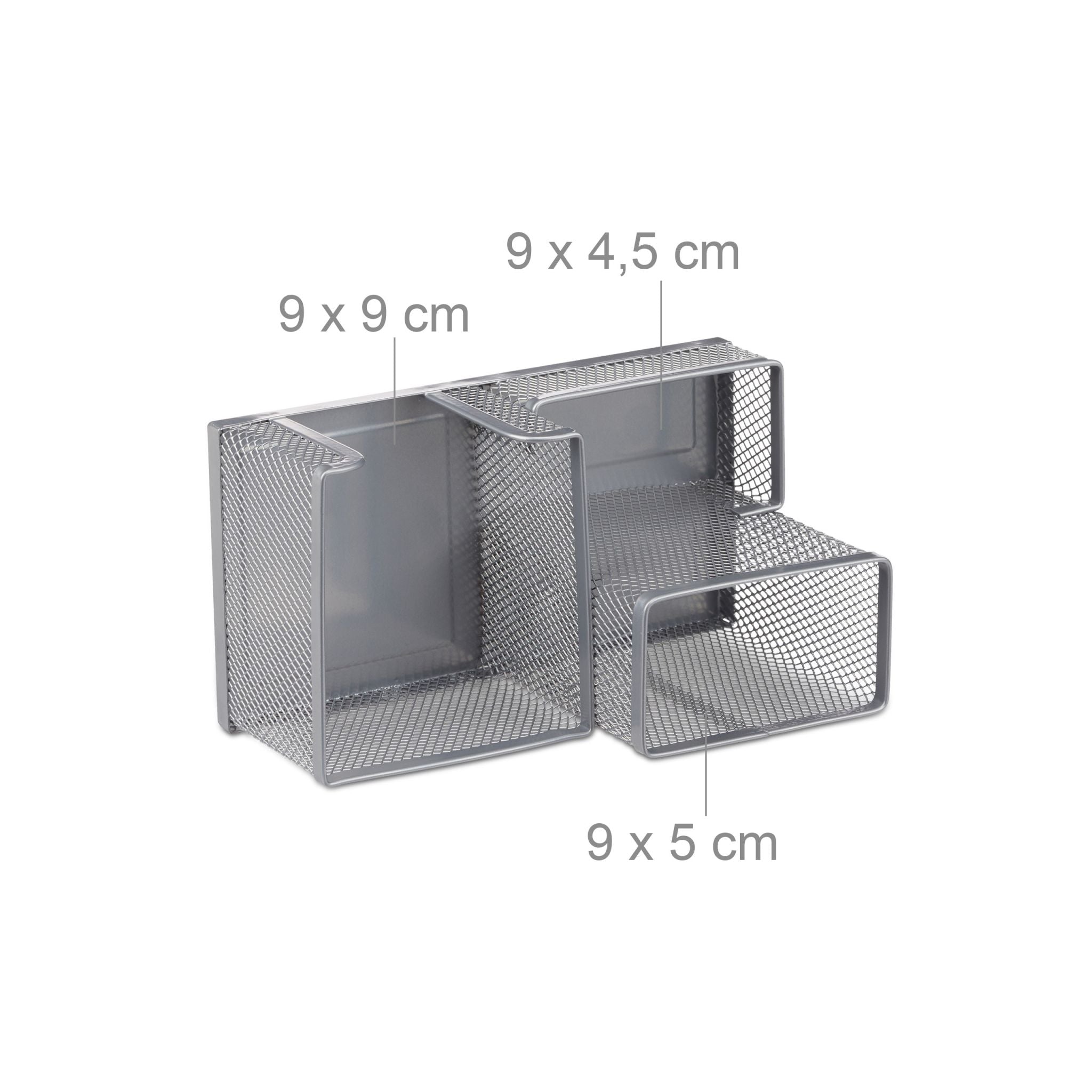 Stiftehalter mit Zettelhalter Silber von Relaxdays