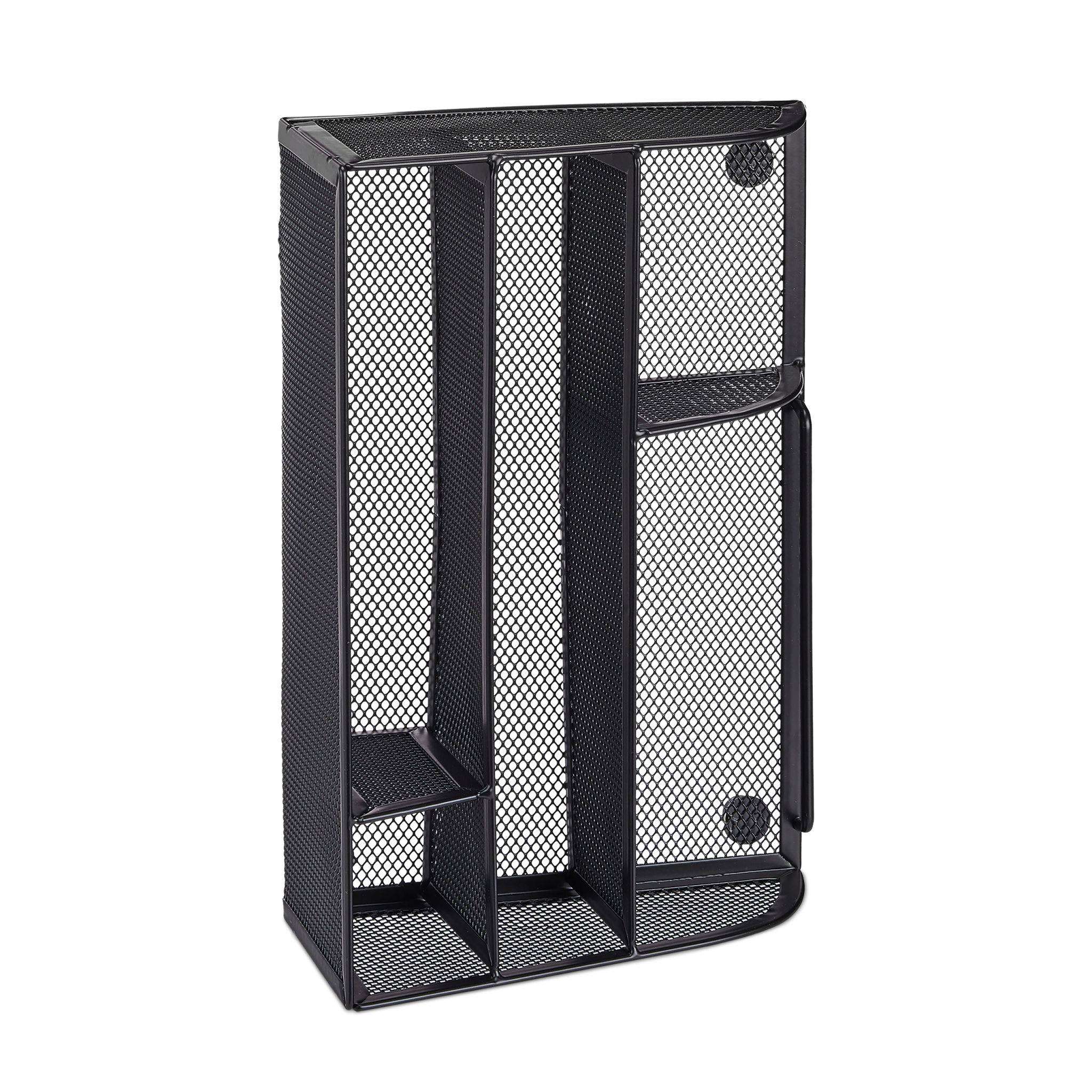 Schreibtischorganizer 5 Ablagen Metall Schwarz von Relaxdays