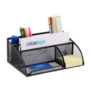 Schreibtischorganizer 5 Ablagen Metall Schwarz von Relaxdays