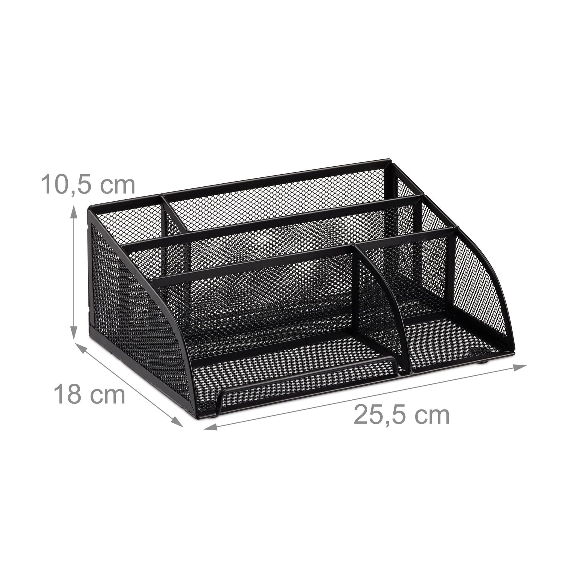 Schreibtischorganizer 5 Ablagen Metall Schwarz von Relaxdays