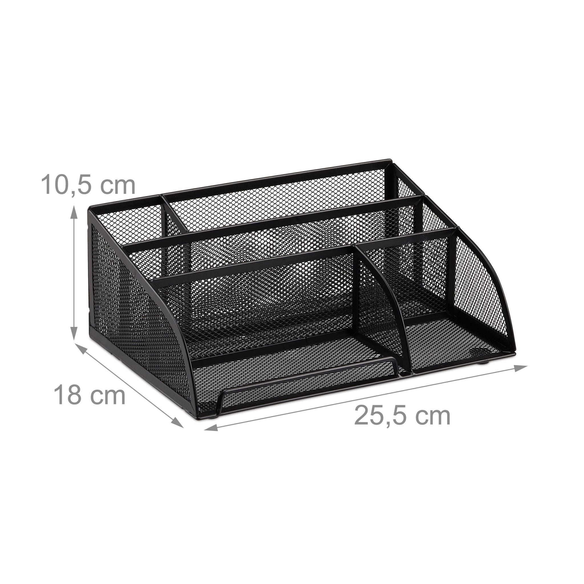Schreibtischorganizer 5 Ablagen Metall Schwarz von Relaxdays