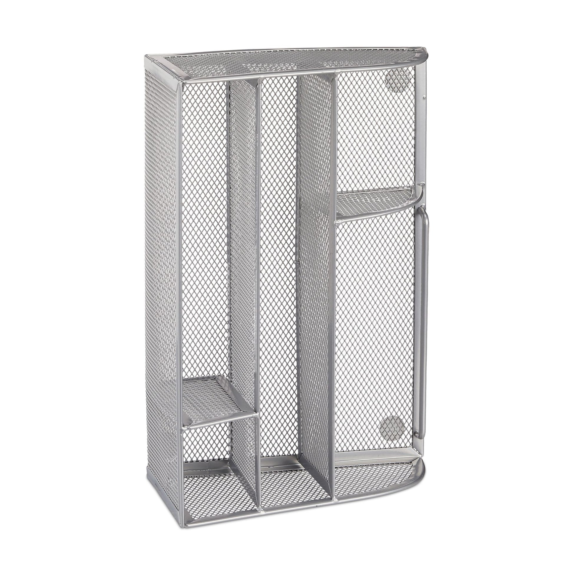 Schreibtischorganizer 5 Ablagen Metall Silber von Relaxdays